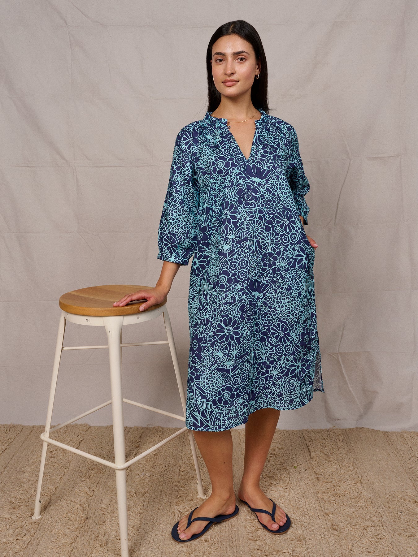 SAVANNAH dress Midsummer Navy - Lesley Evers - dress -