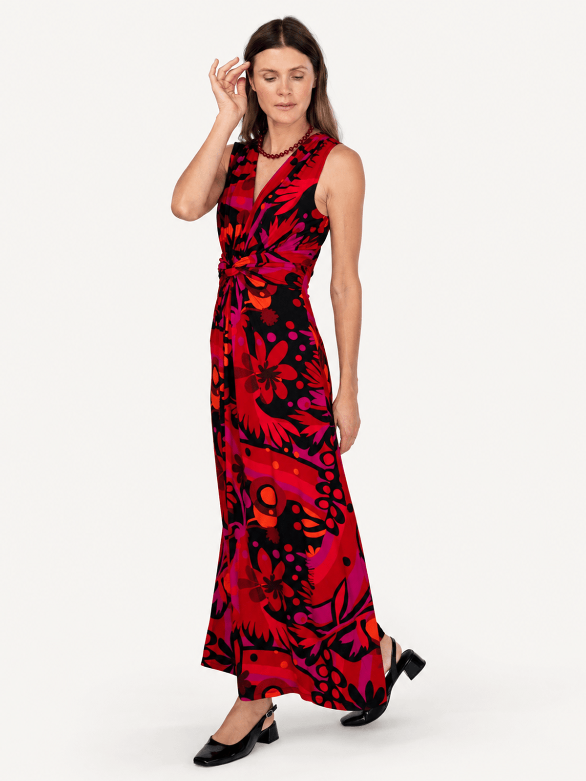 SIENNA dress Kalamazoo Red - Lesley Evers-Dress-Flower Power-Shop