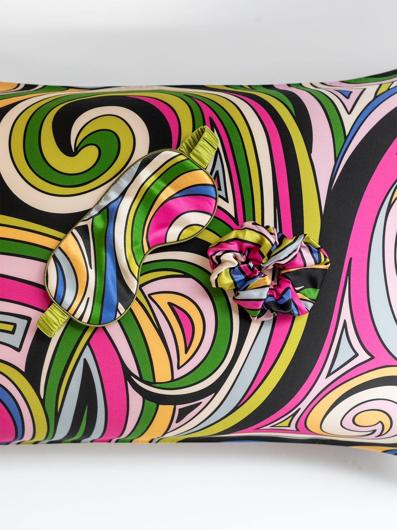 SILK SLEEP SET Swirl - Lesley Evers - 23blueset - Accessories - accessory