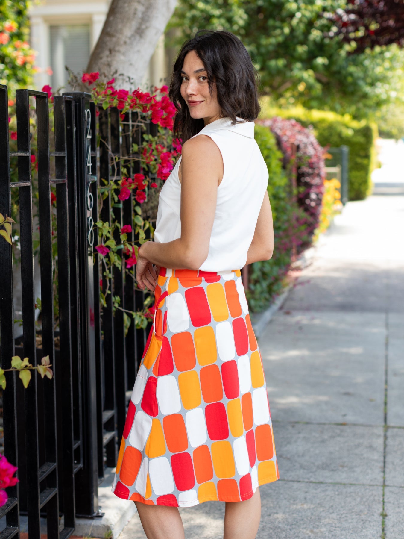 SLOAN skirt Palm Springs Orange - Lesley Evers - Best Seller - Bottoms - Shop