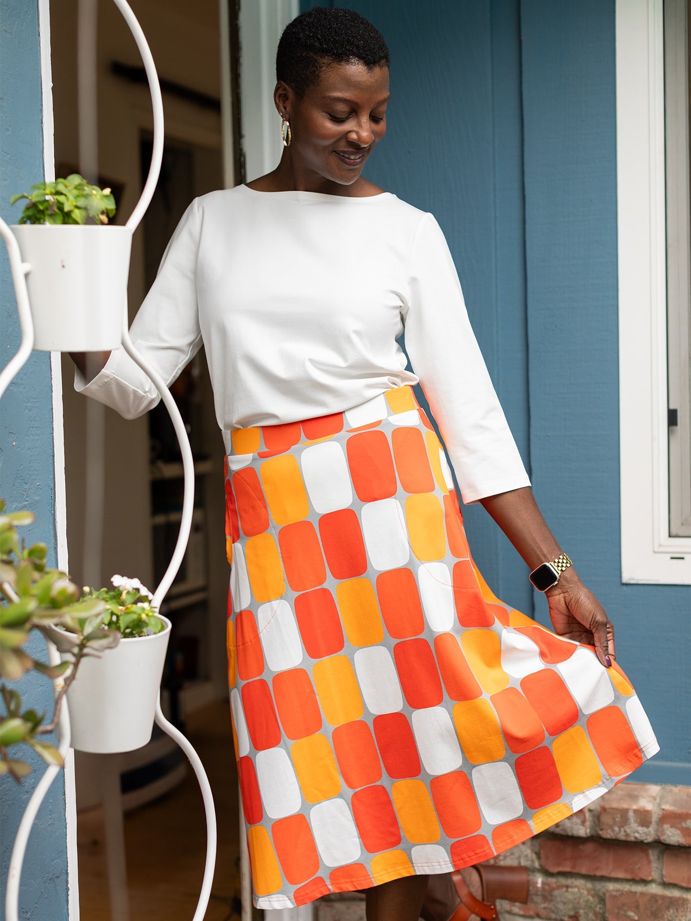 SLOAN skirt Palm Springs Orange - Lesley Evers - Best Seller - Bottoms - Shop