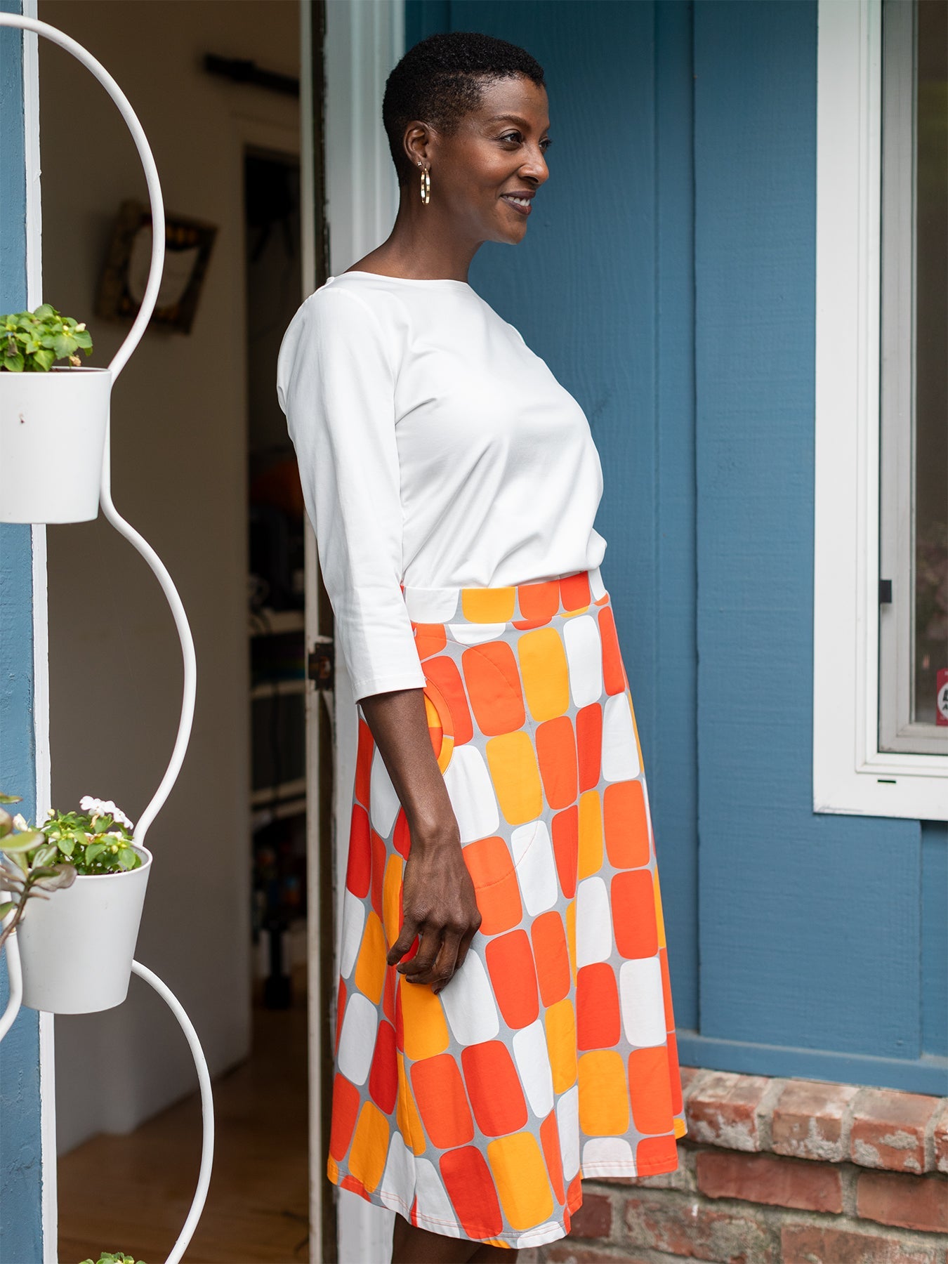 SLOAN skirt Palm Springs Orange - Lesley Evers - Best Seller - Bottoms - Shop