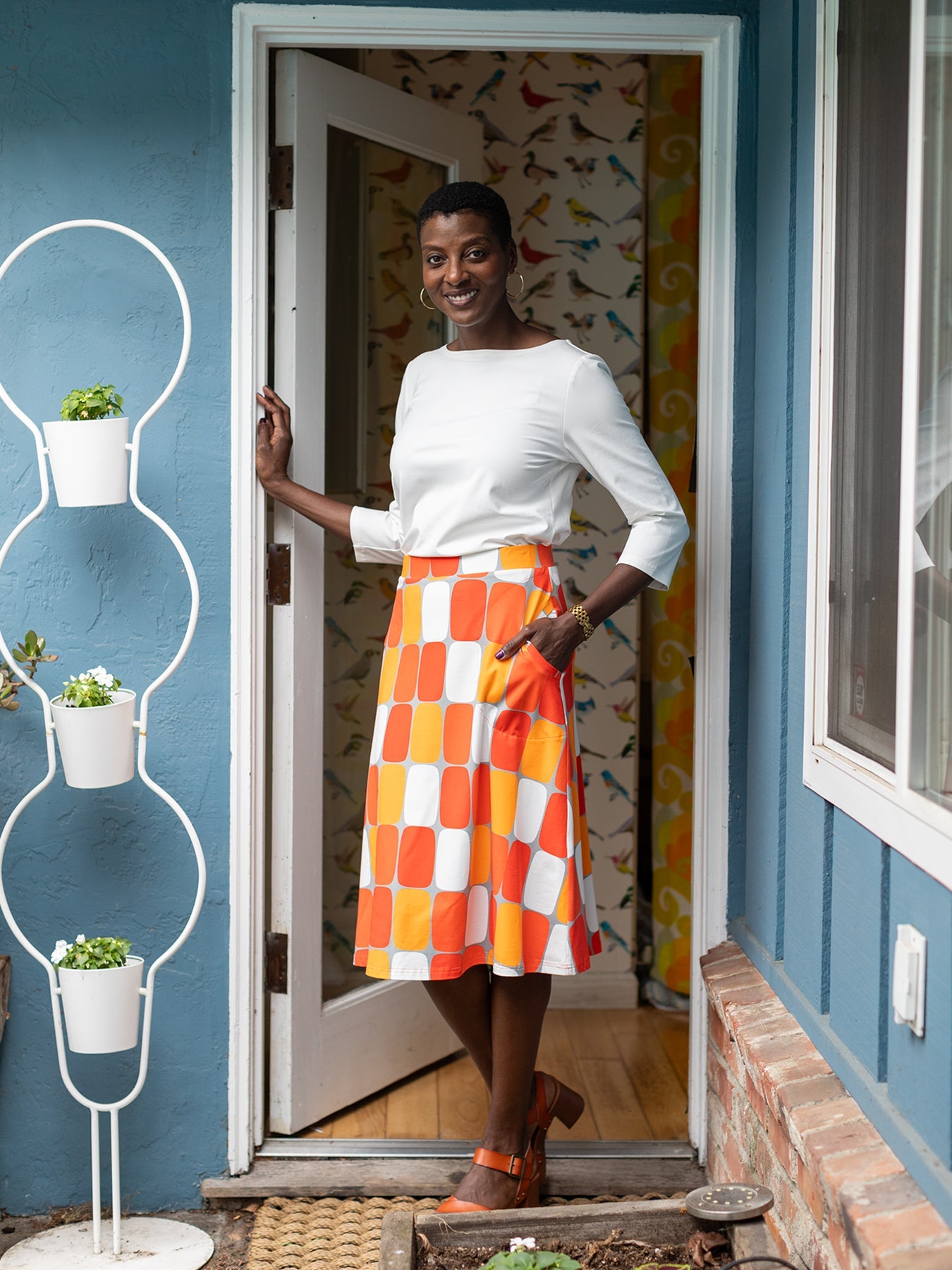 SLOAN skirt Palm Springs Orange - Lesley Evers - Best Seller - Bottoms - Shop