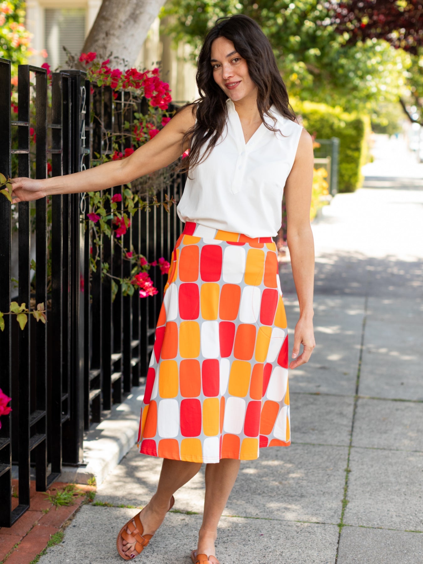 SLOAN skirt Palm Springs Orange - Lesley Evers - Best Seller - Bottoms - Shop