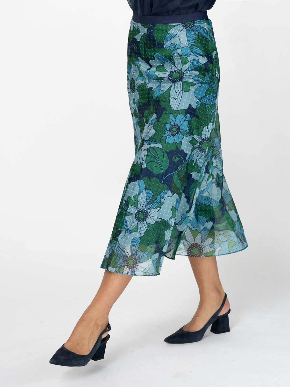 SOPHIE skirt Wild Bloom Navy - Lesley Evers-Bottoms-Shop-Shop/All Products