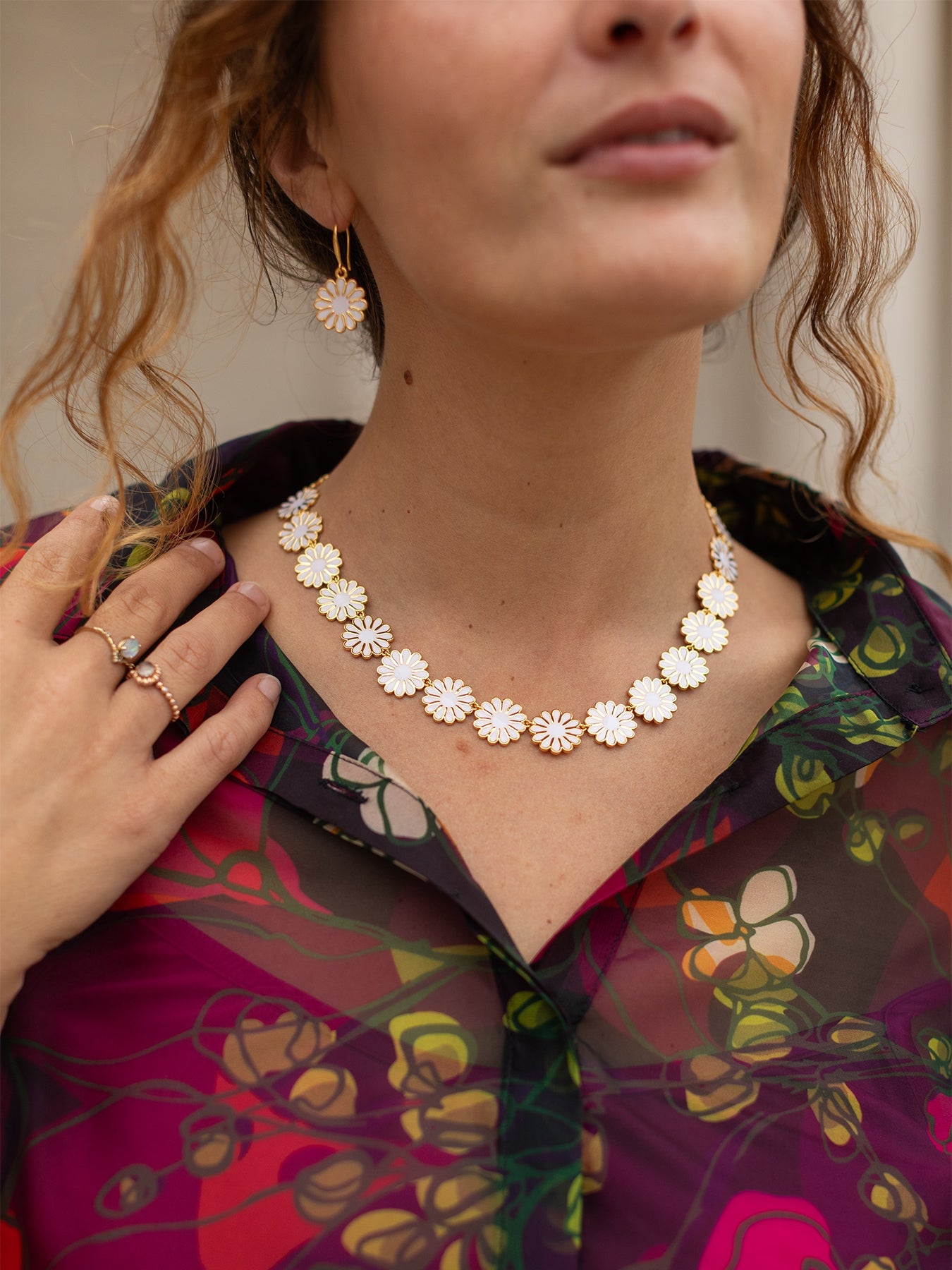 Spritz Necklace and Earrings Set Ivory - Lesley Evers - Accessories - accessory - pebble
