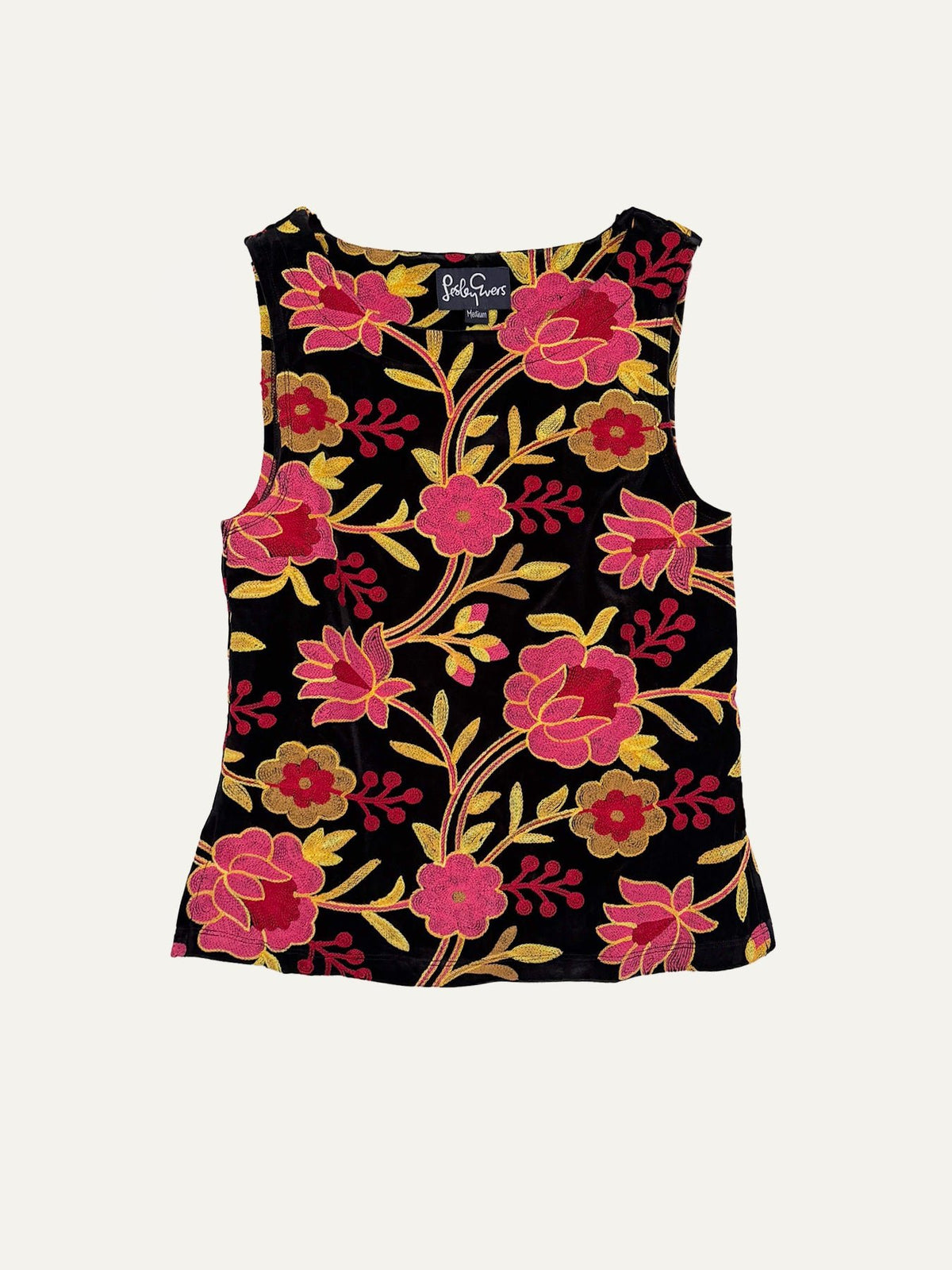 STELLA top Embroidered Velvet Pink - Lesley Evers-Best Seller-new-New Arrivals