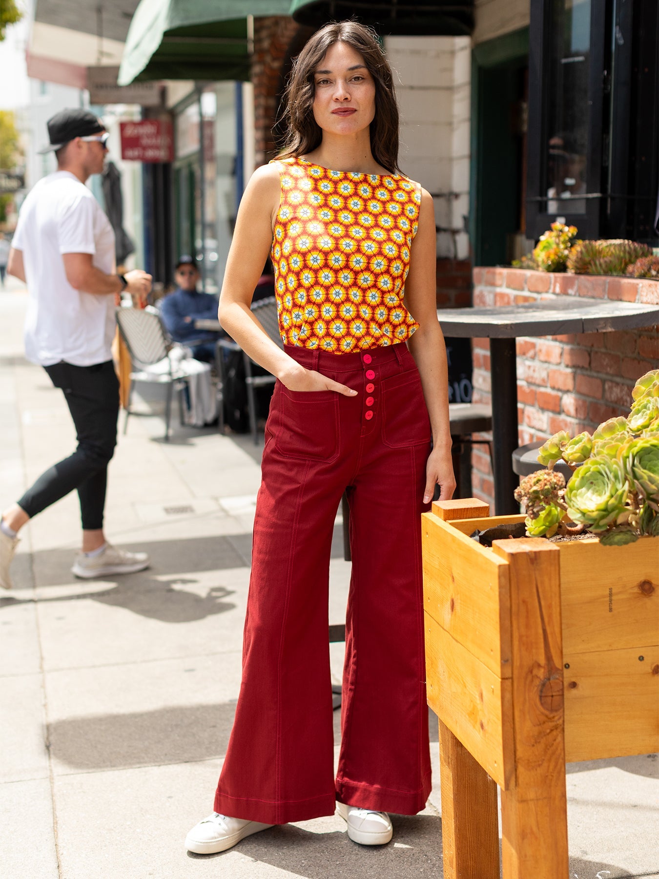 STELLA top Morning Glory Red - Lesley Evers - Best Seller - moring glory - New Arrivals