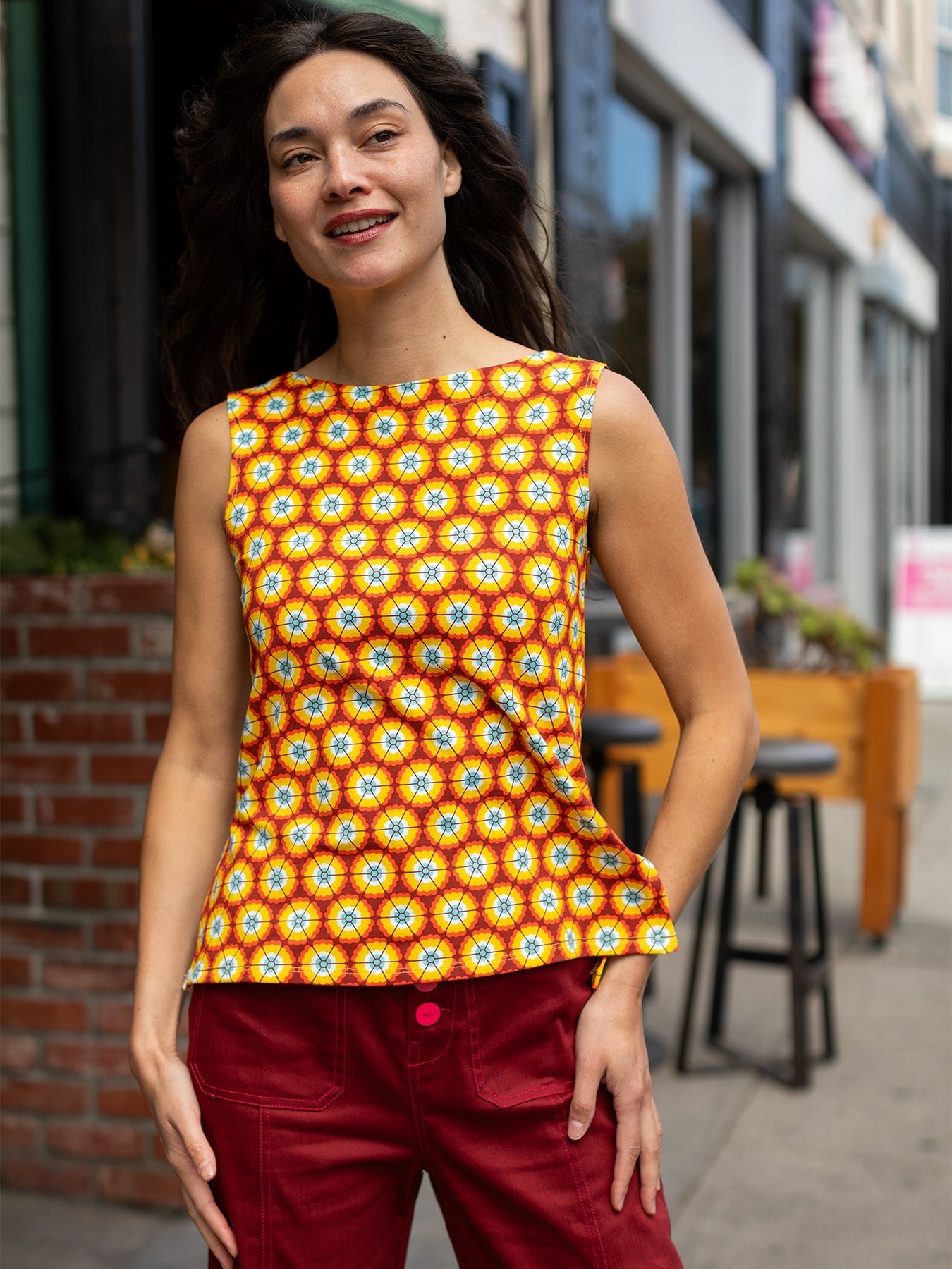 STELLA top Morning Glory Red - Lesley Evers - Best Seller - moring glory - New Arrivals