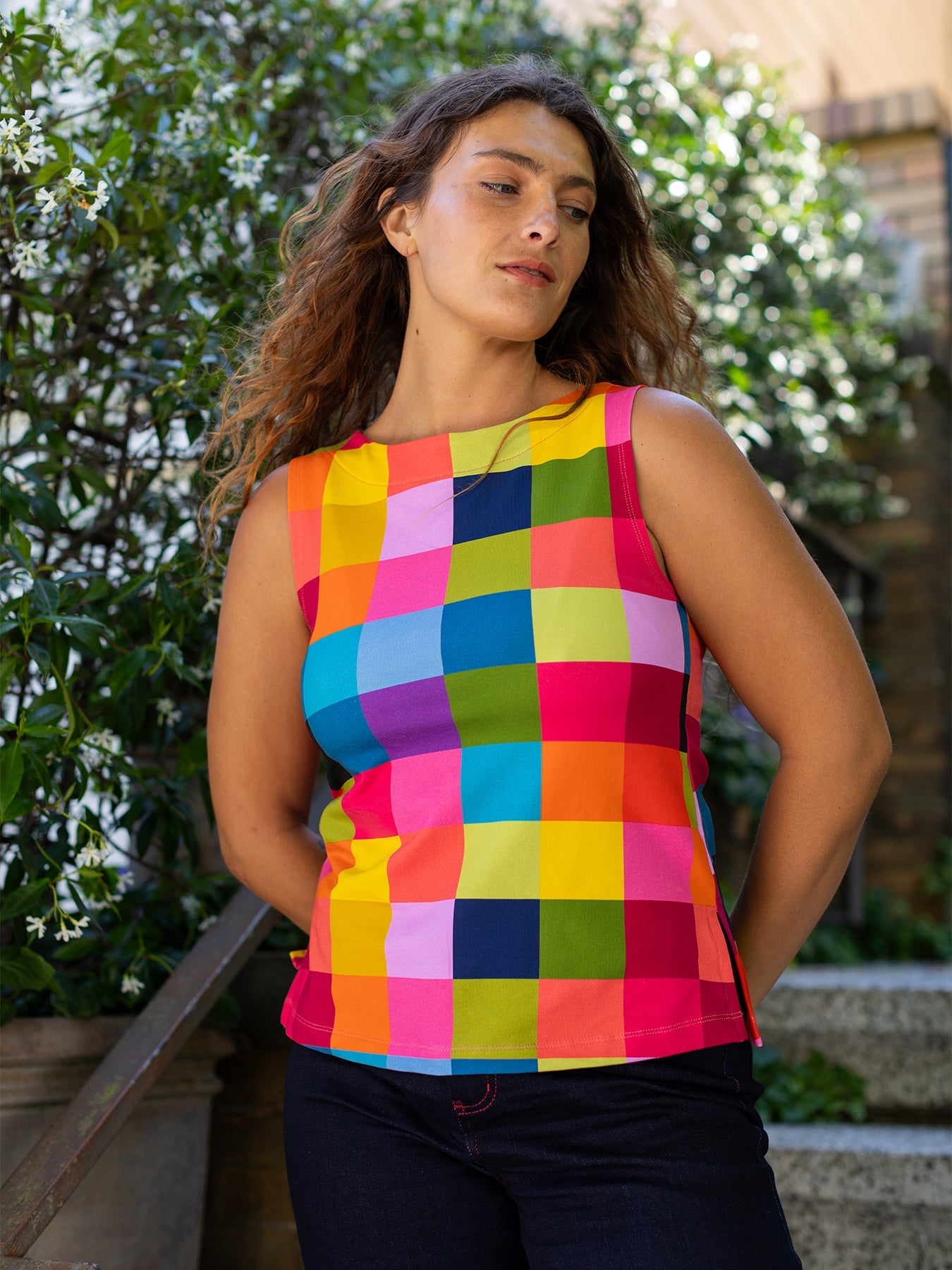 STELLA top Plaid Multi - Lesley Evers - Best Seller - jubilee - New Arrivals