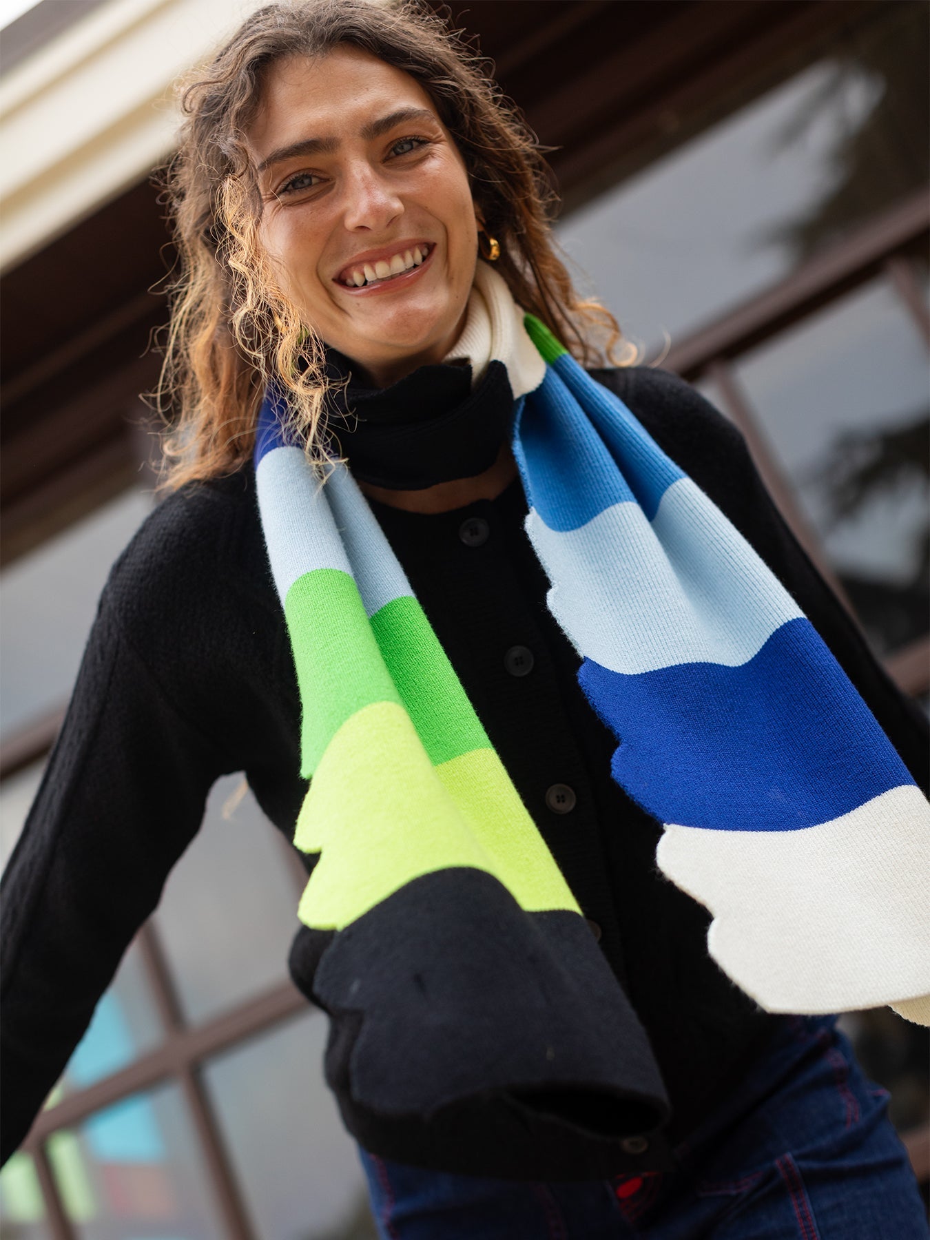 STEVIE scarf Seabreeze Stripe - Lesley Evers - Accessories - scallop - scallops