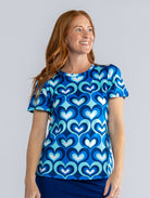 SUZI tee Mod Hearts Blue - Lesley Evers-Best Seller-Shop-Shop/All Products