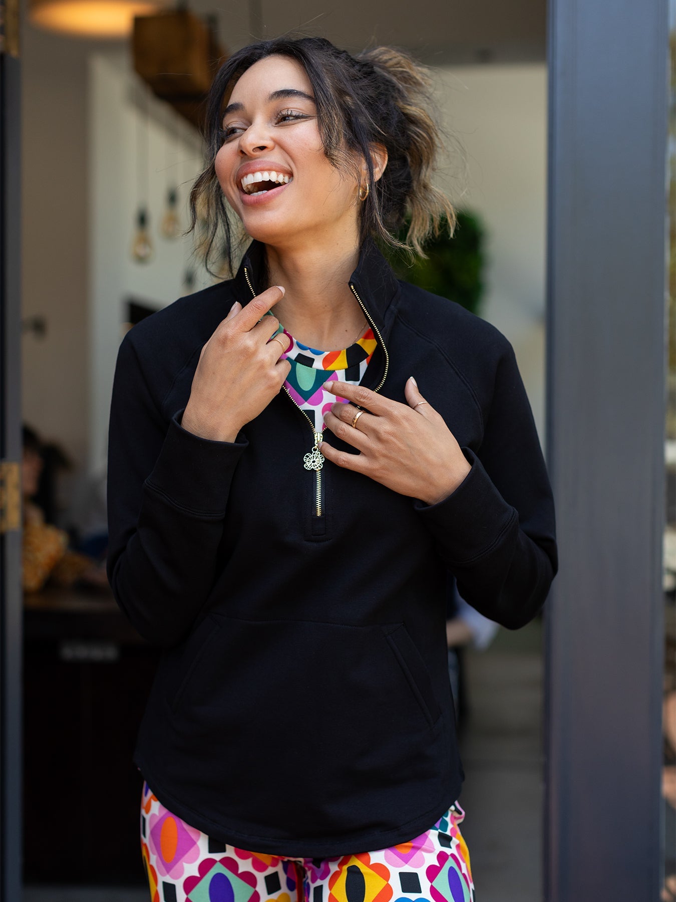 SYDNEY pullover Black - Lesley Evers - pickleball collection - Shop - Shop/All Products