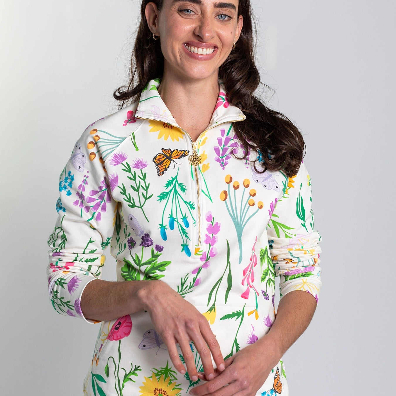 SYDNEY pullover Prairie Posy - Lesley Evers - new - pickleball collection - Shop