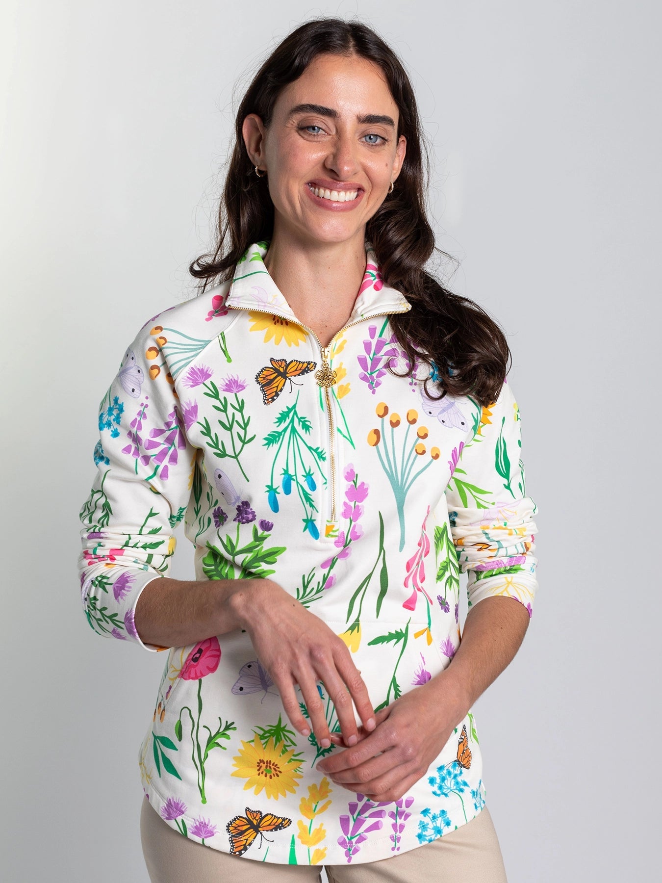 SYDNEY pullover Prairie Posy - Lesley Evers - new - pickleball collection - Shop