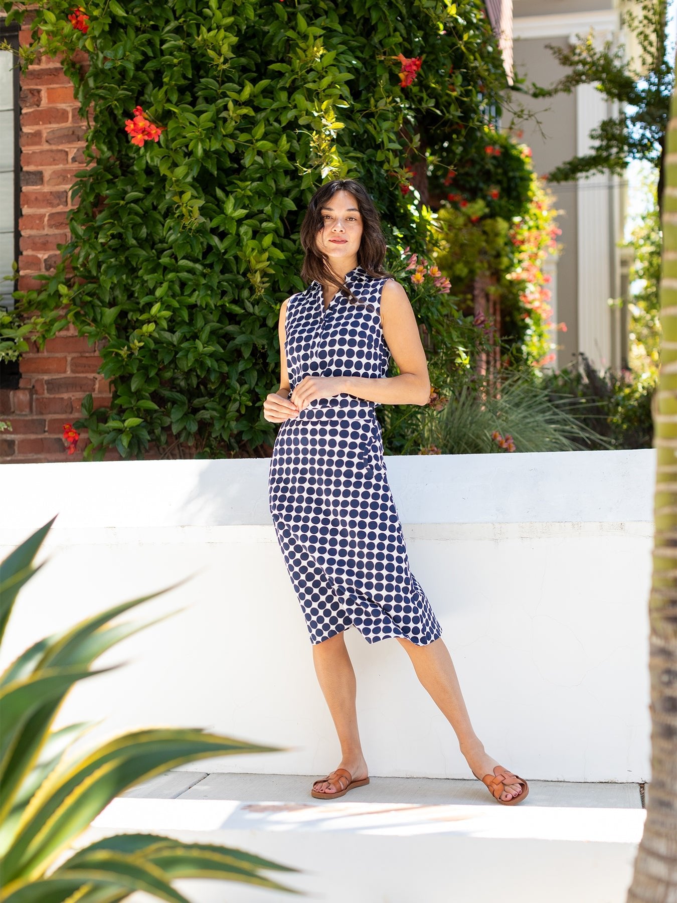 TESSA top Navy Dots - Lesley Evers - Button Top - clothing - colorful