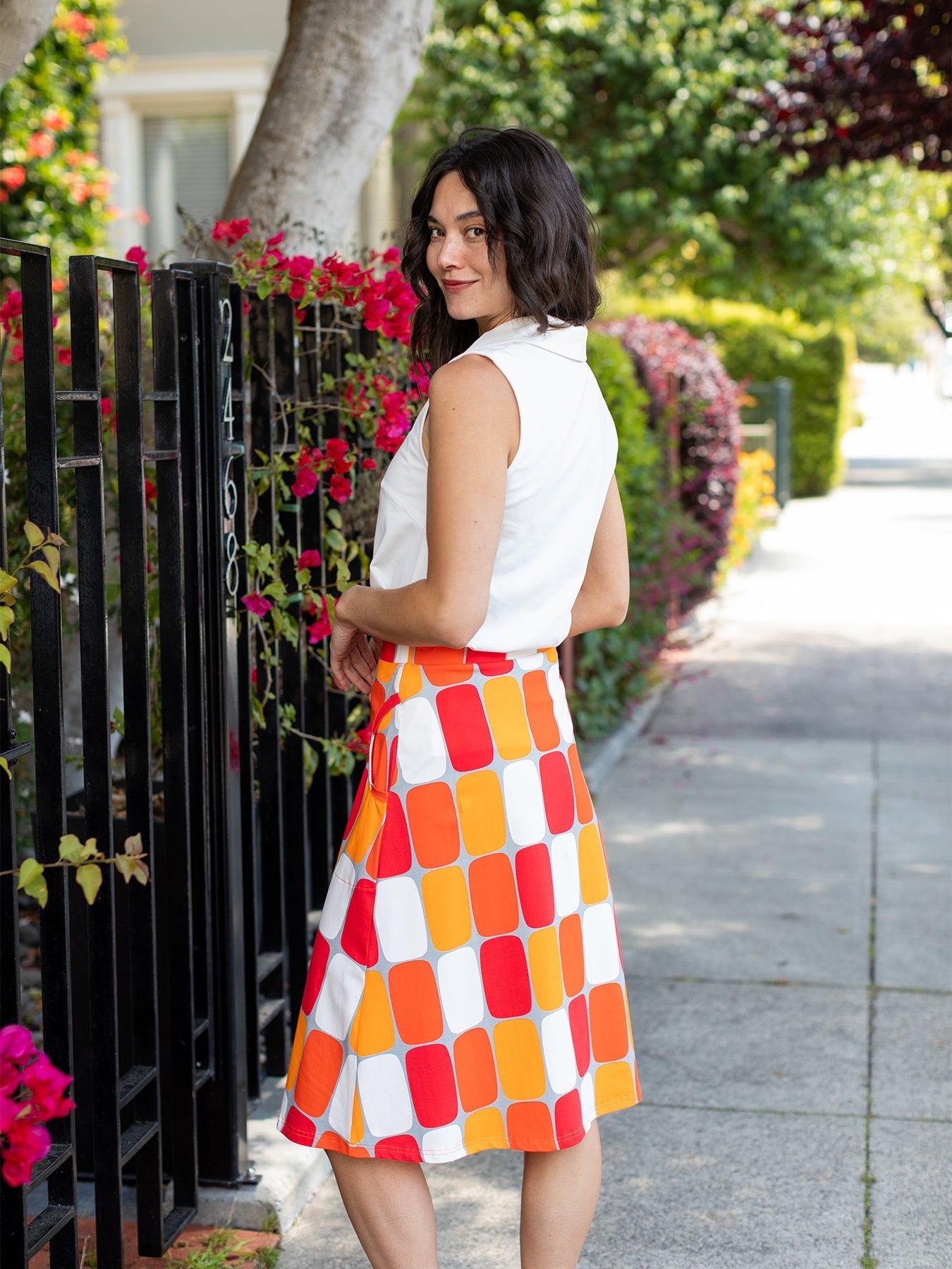 TESSA top White - Lesley Evers - Button Top - clothing - colorful