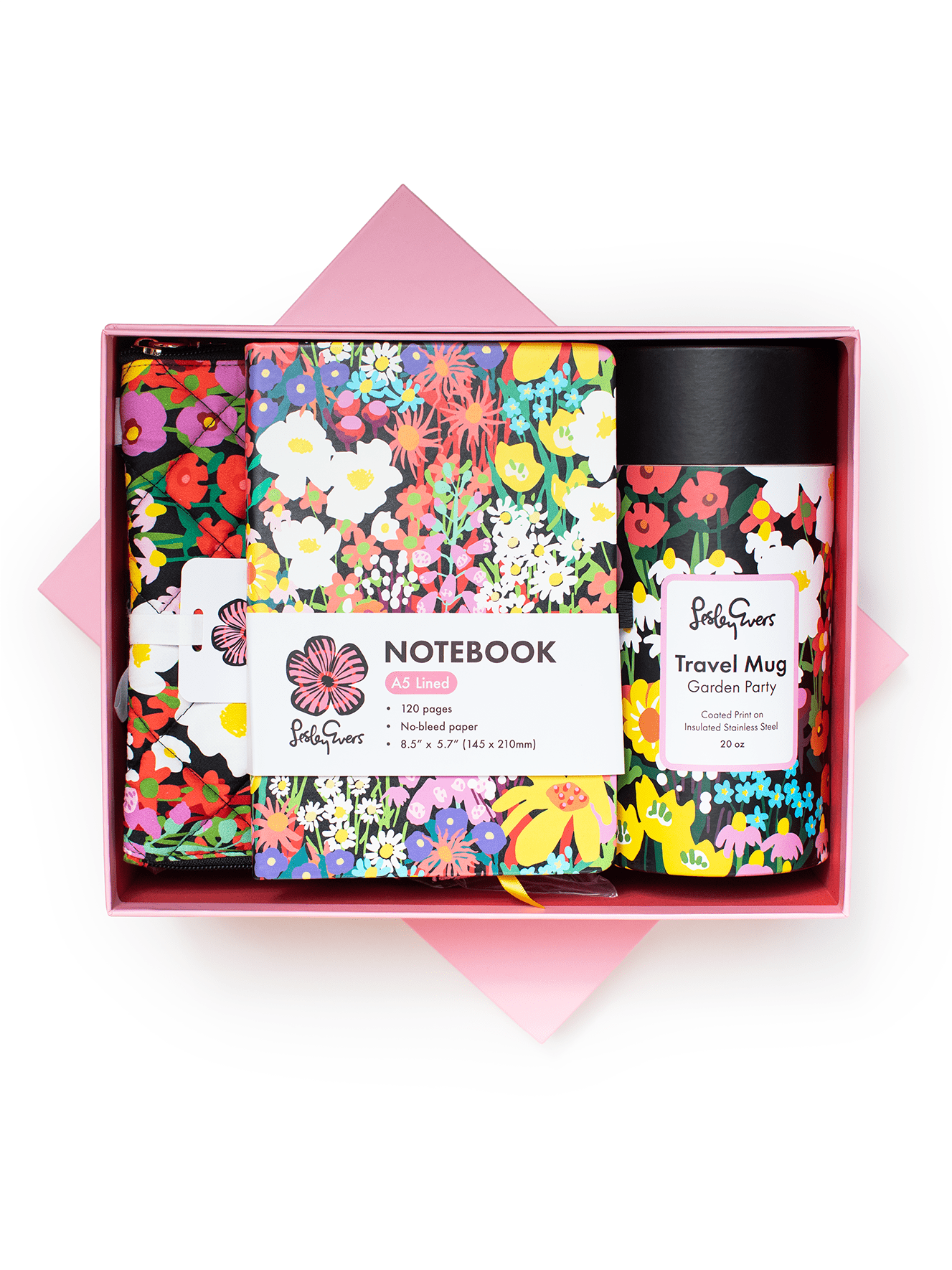 The Garden Party Gift Box - Lesley Evers - A5 Notebook - bundle - desk set