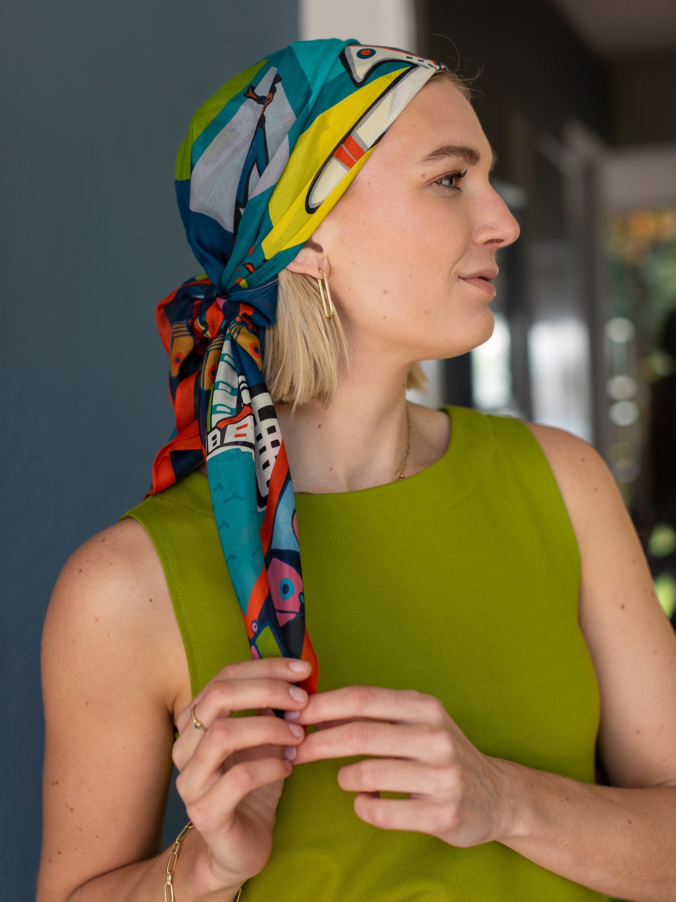 THEA scarf Around the World - Lesley Evers - Accessories - cotton silk - gifts under $75