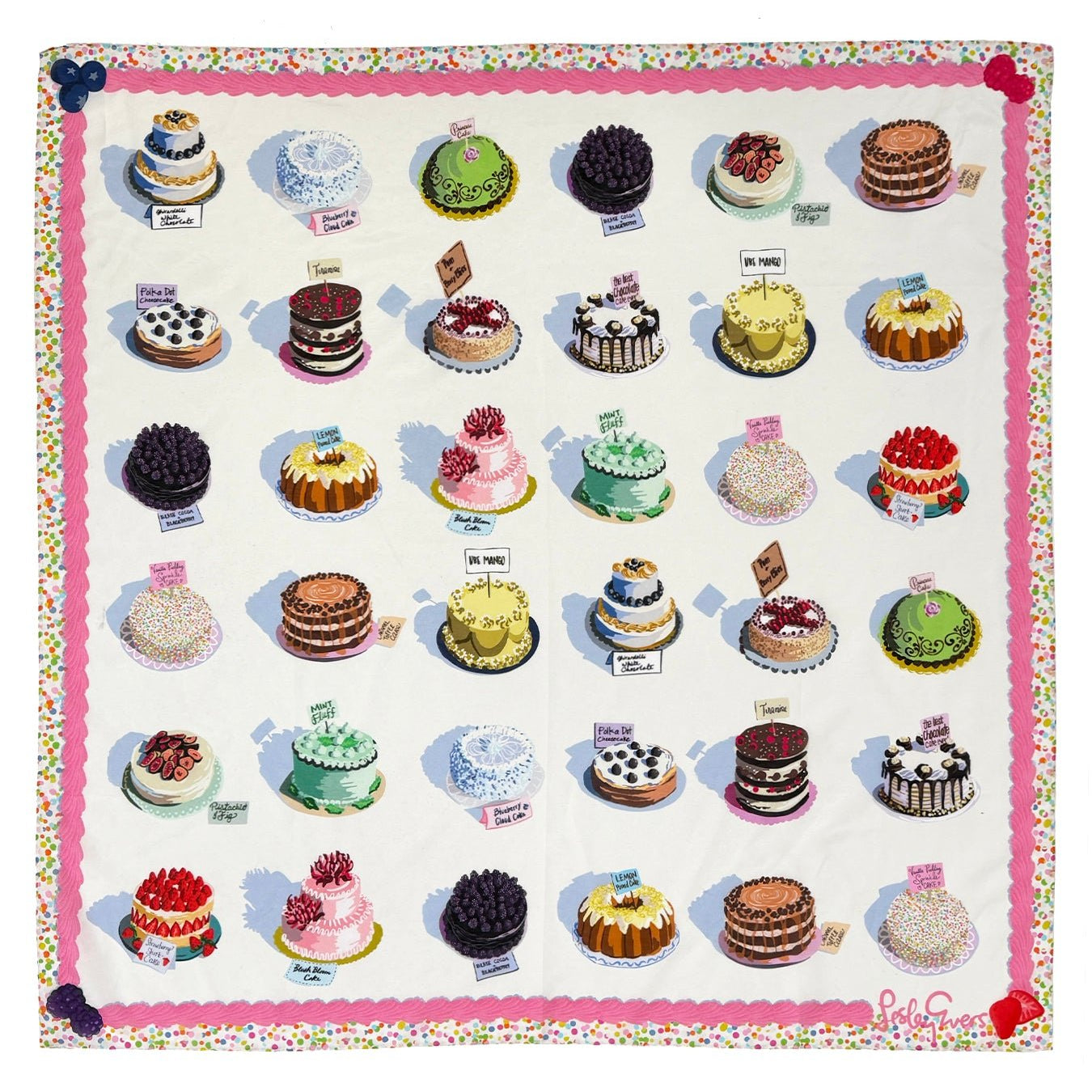 THEA scarf Cakes - Lesley Evers - Accessories - cotton silk - gifts under $75