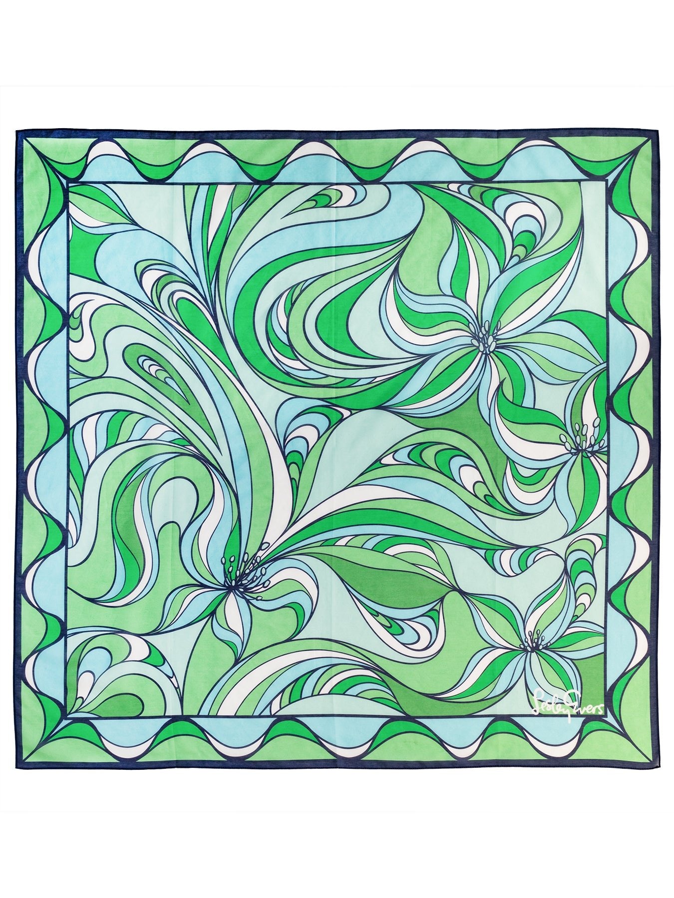 THEA scarf Del Mar Seafoam - Lesley Evers - Accessories - cotton silk - del mar