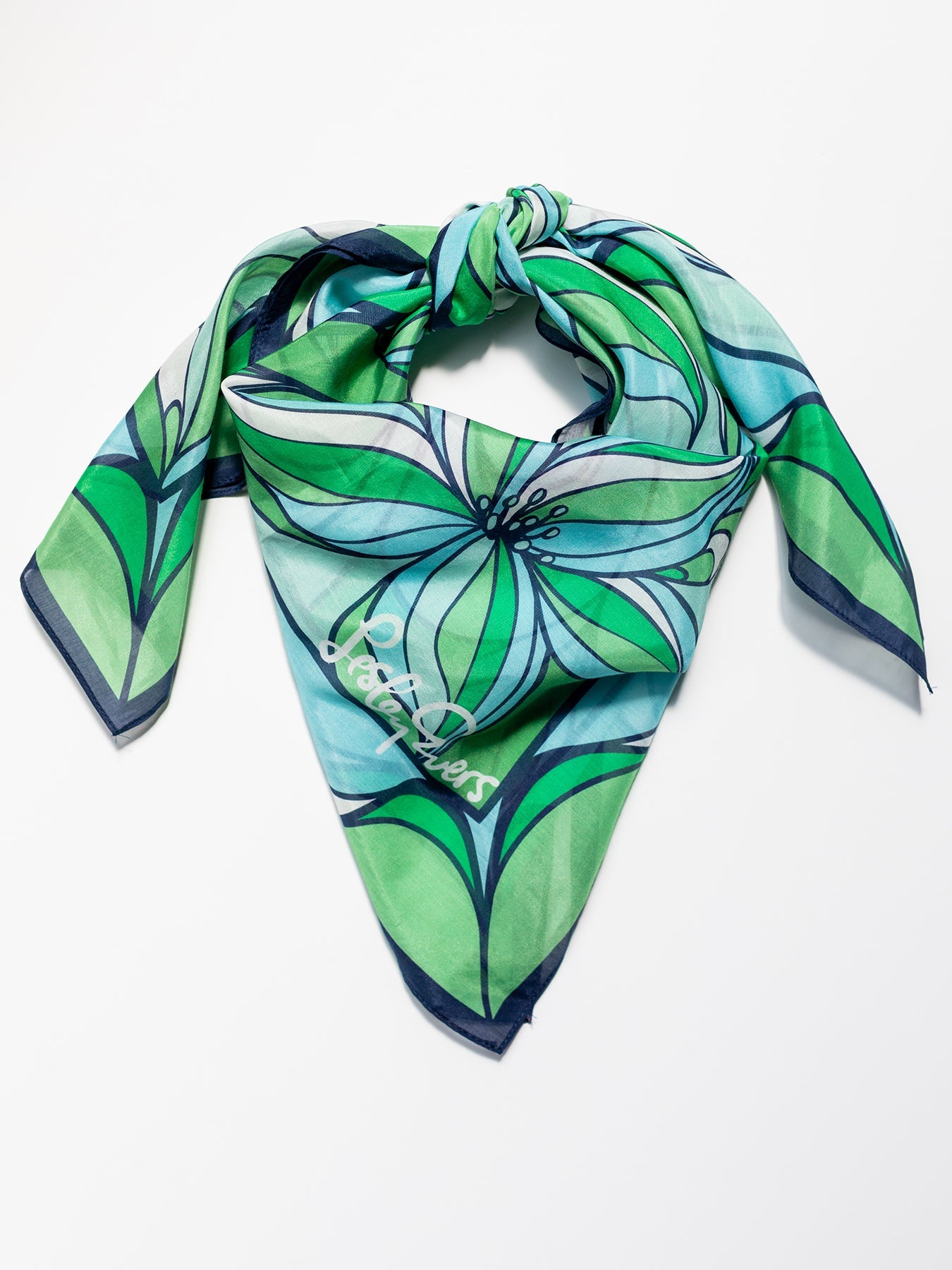 THEA scarf Del Mar Seafoam - Lesley Evers - Accessories - cotton silk - del mar