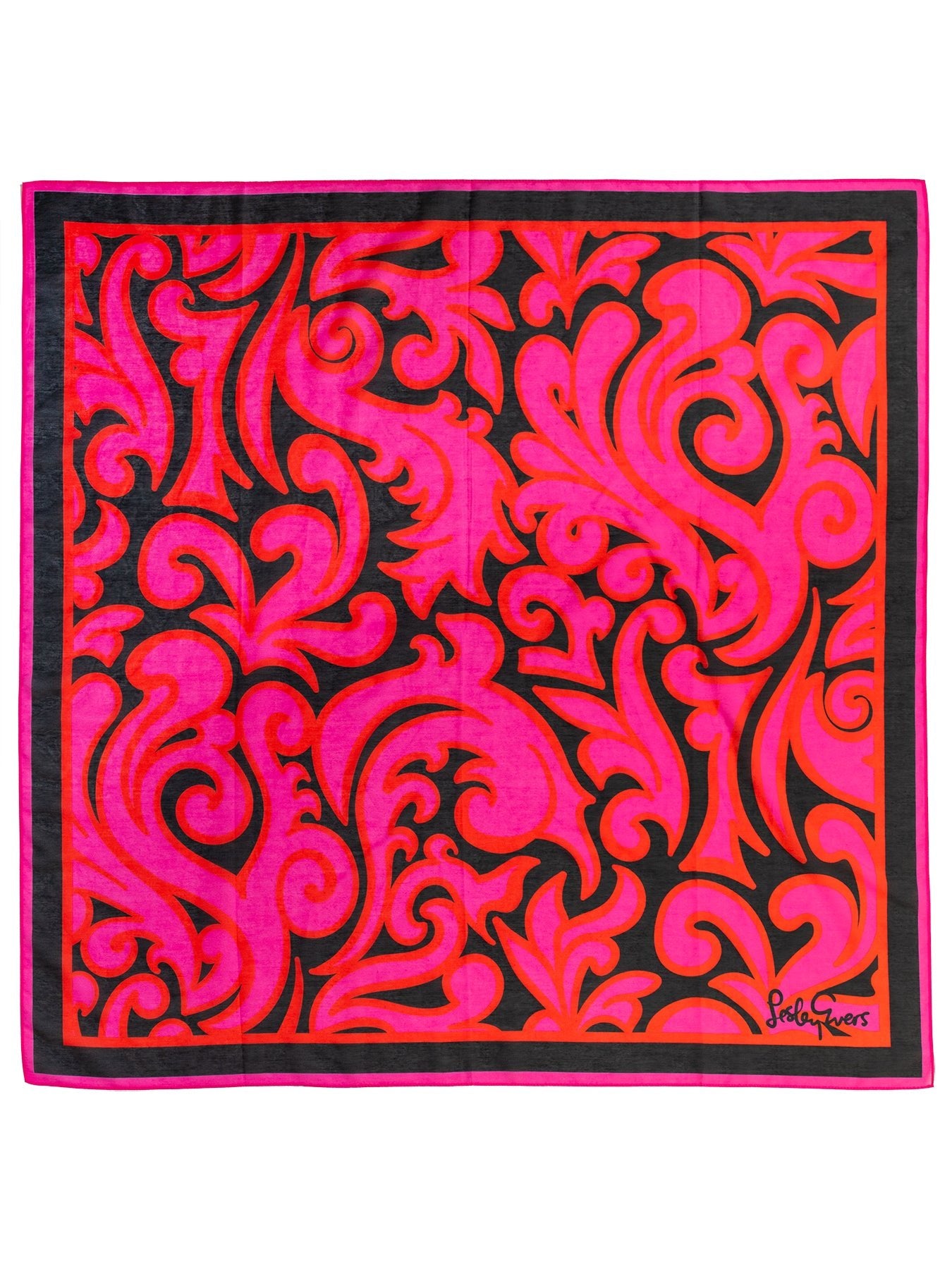 THEA scarf Filigree Pink - Lesley Evers - Accessories - cotton silk - gifts under $75