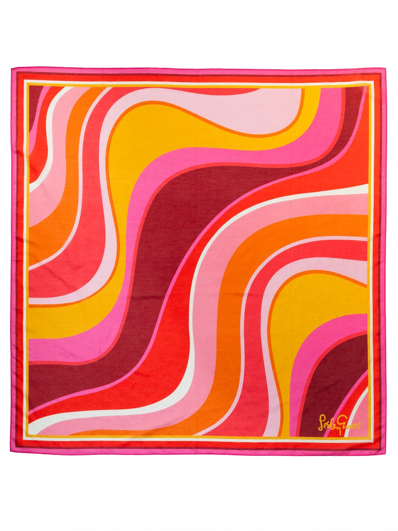 THEA scarf Pink Wave - Lesley Evers - Accessories - cotton silk - gifts under $75