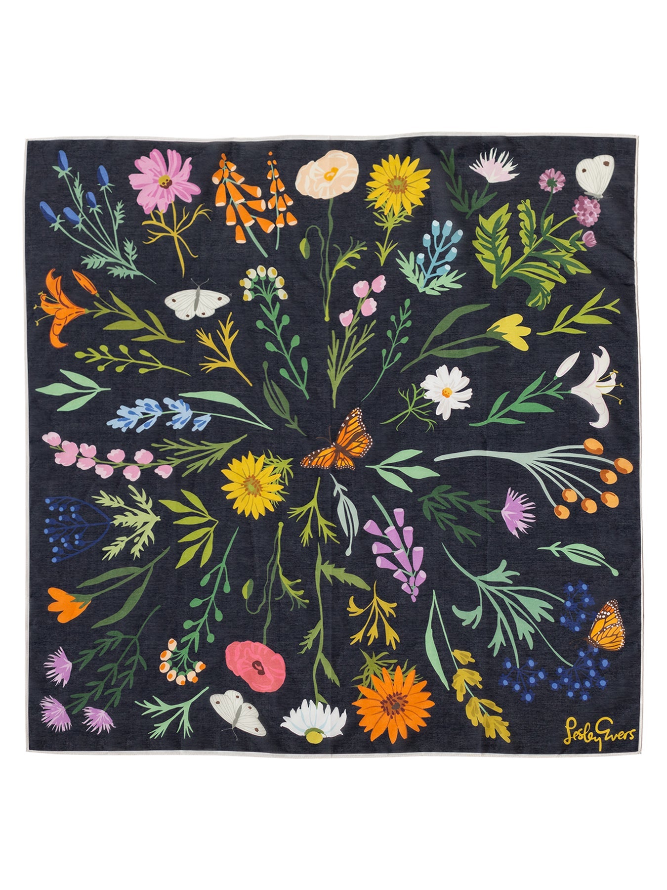 THEA scarf Prairie Posy - Lesley Evers - Accessories - cotton silk - gifts under $75