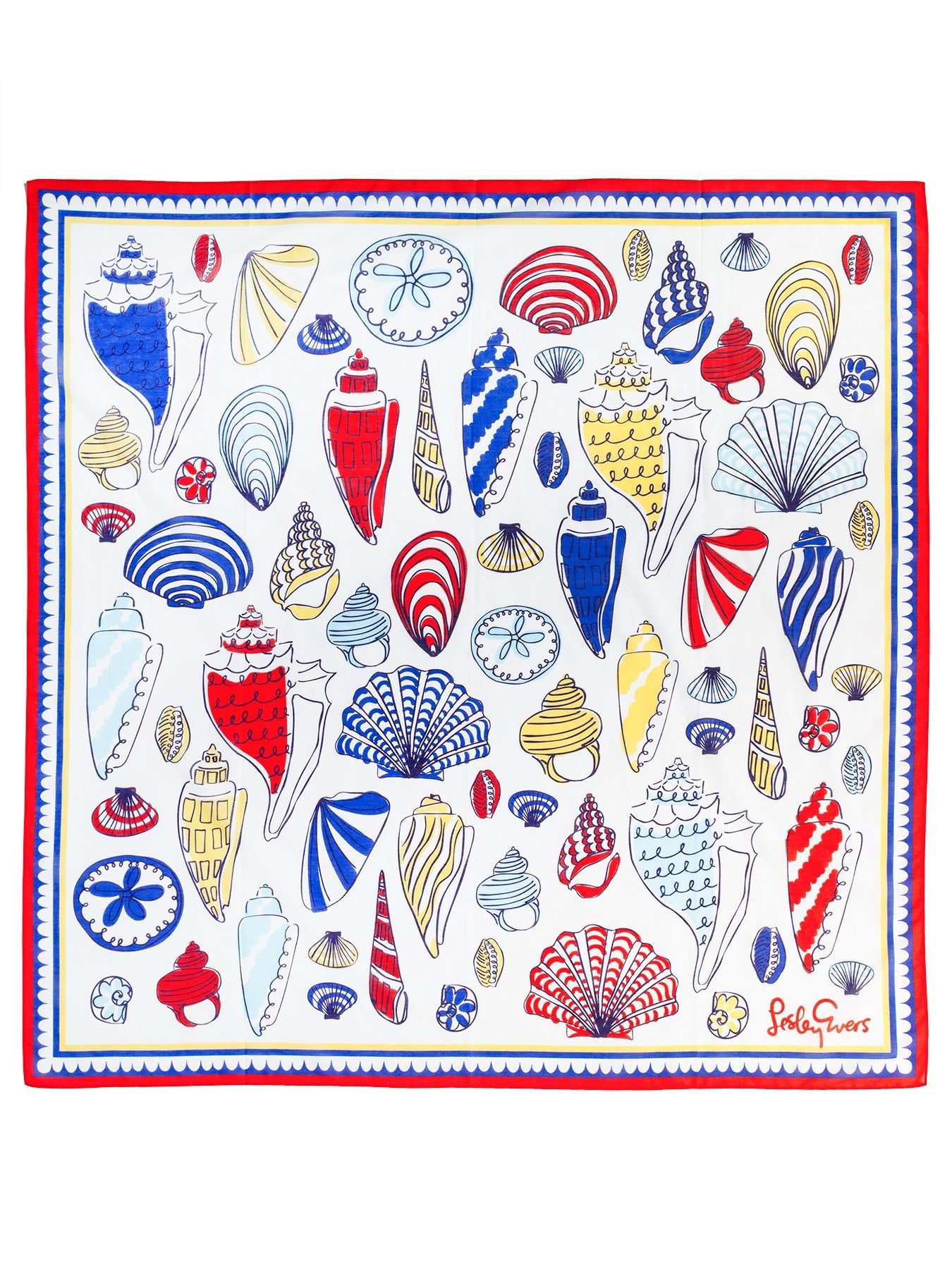 THEA scarf Seashells - Lesley Evers - Accessories - cotton silk - gifts under $75