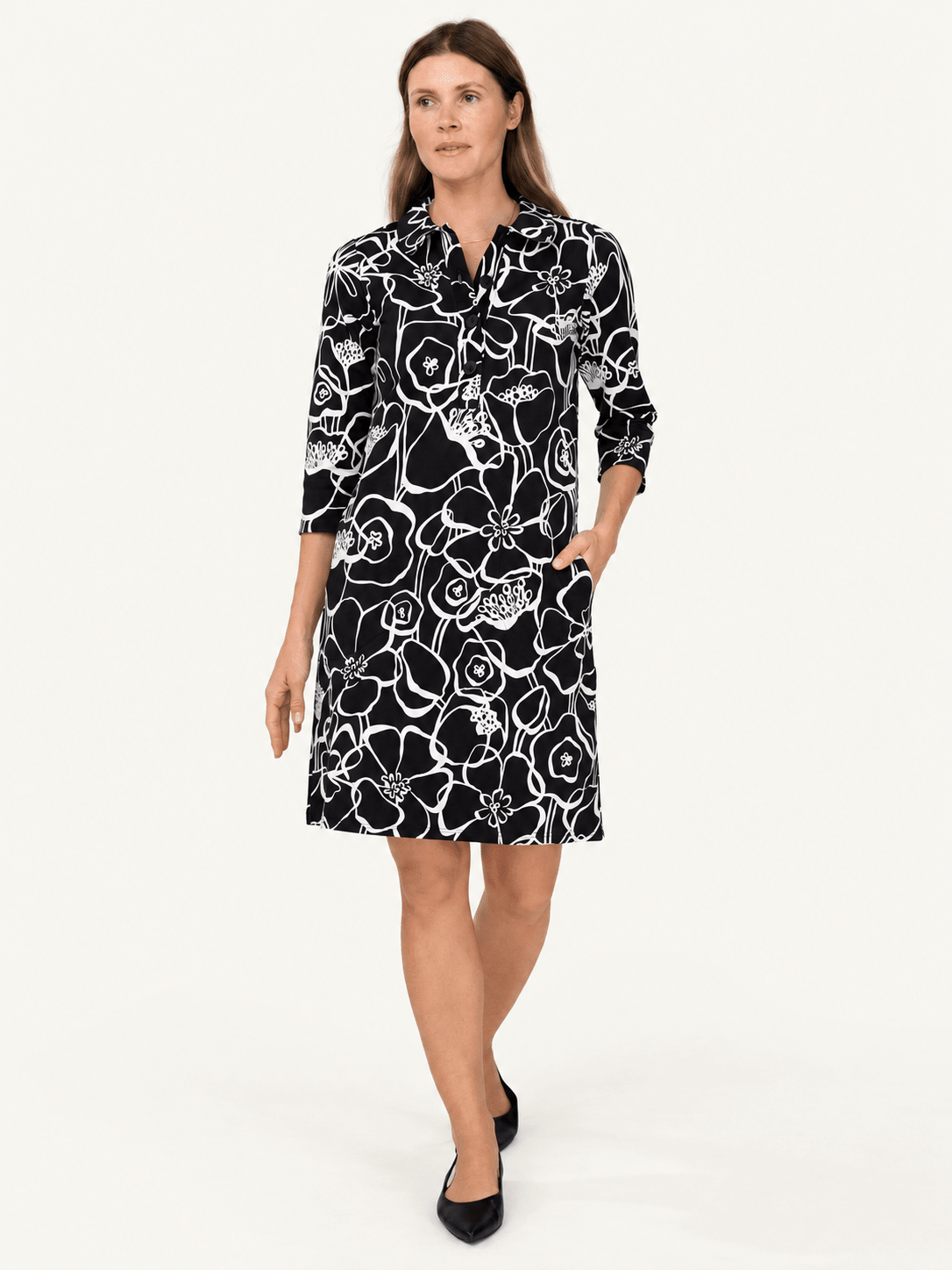 TIPPI dress Full Bloom Black and White - Lesley Evers-Dress-new-Shop
