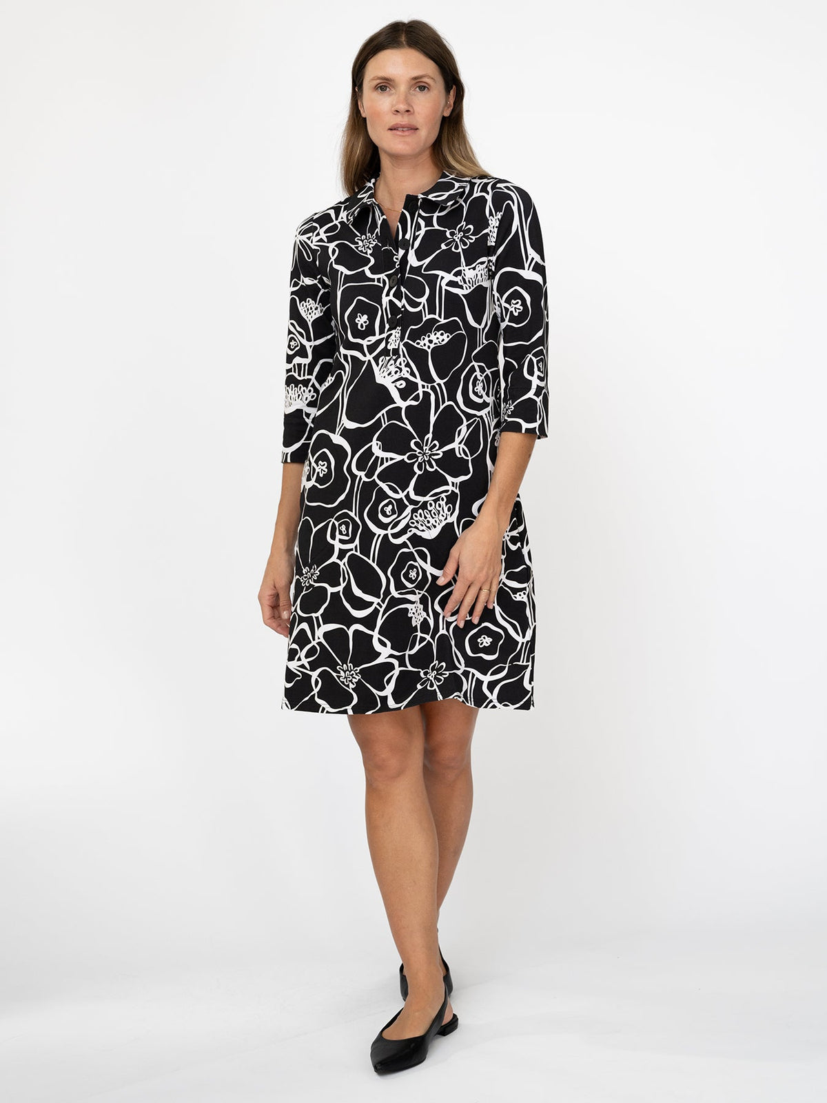 TIPPI dress Full Bloom Black and White - Lesley Evers-Dress-new-Shop