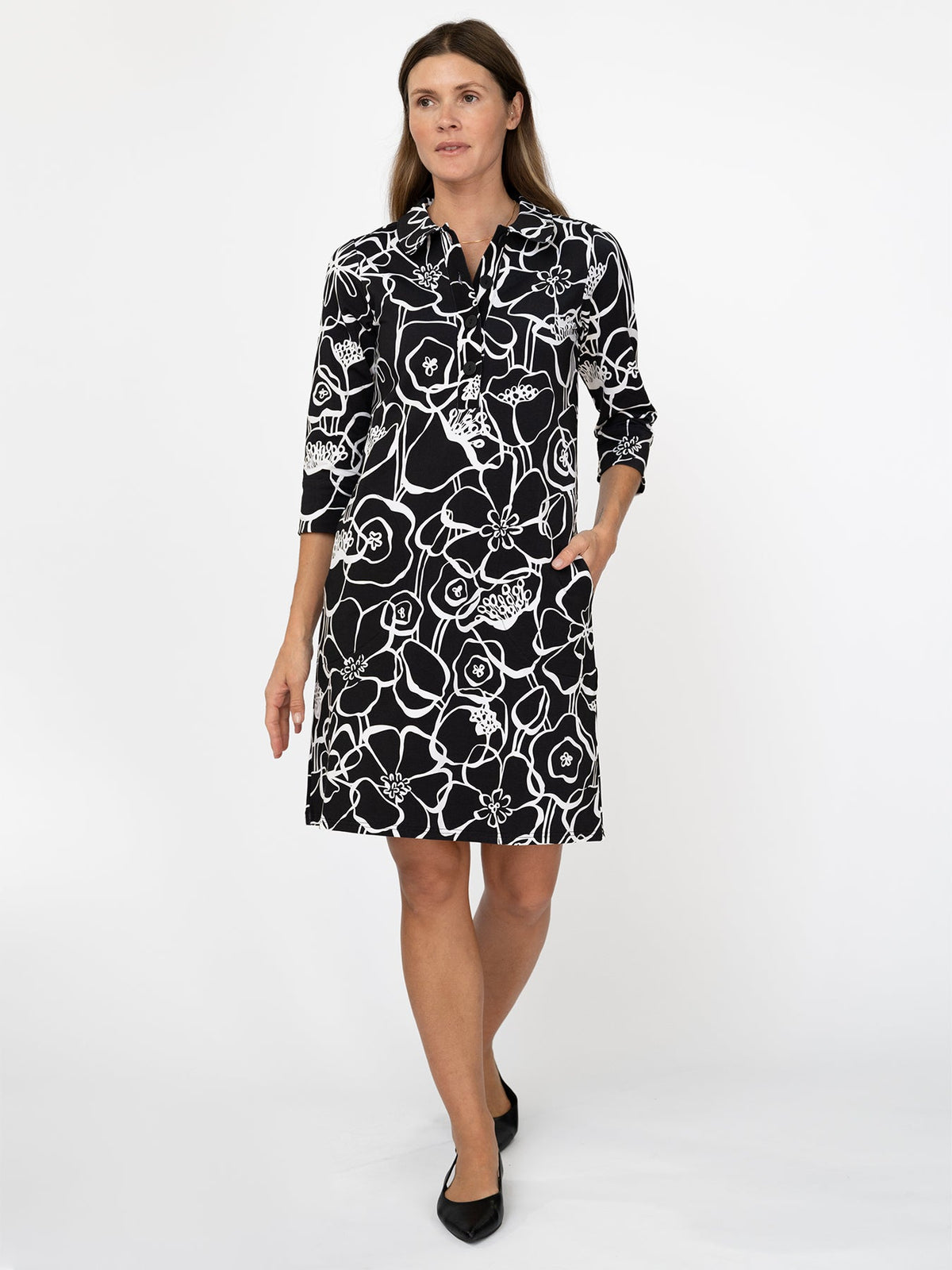 TIPPI dress Full Bloom Black and White - Lesley Evers-Dress-new-Shop