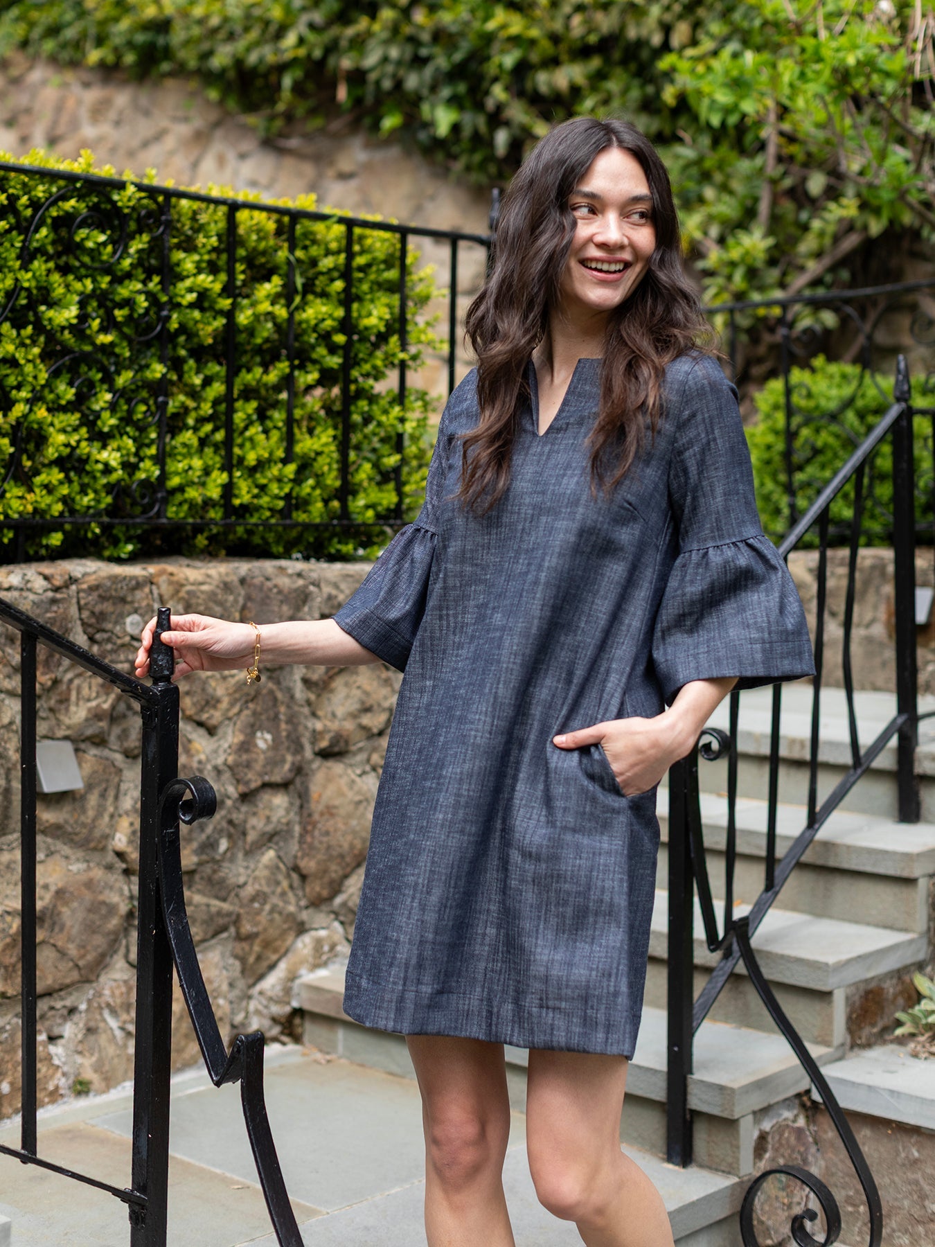 VERA dress Denim - Lesley Evers - Black - black dress - Dress