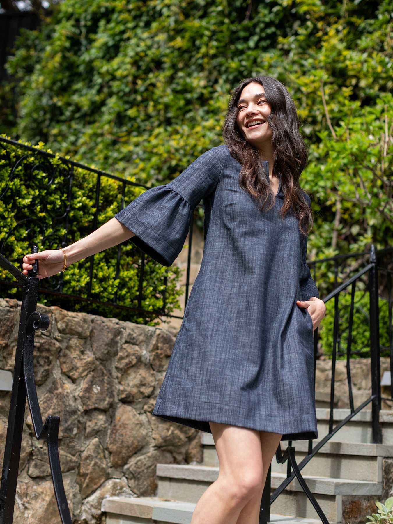 VERA dress Denim - Lesley Evers - Black - black dress - Dress