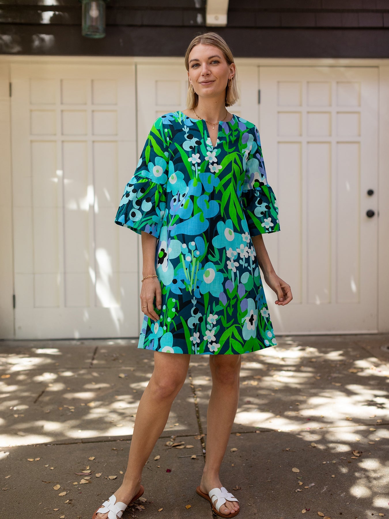 VERA dress Garden Oasis Blue - Lesley Evers - Black - black dress - Dress