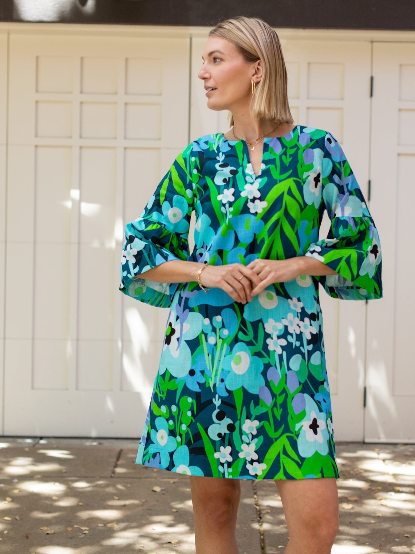 VERA dress Garden Oasis Blue - Lesley Evers - Black - black dress - Dress