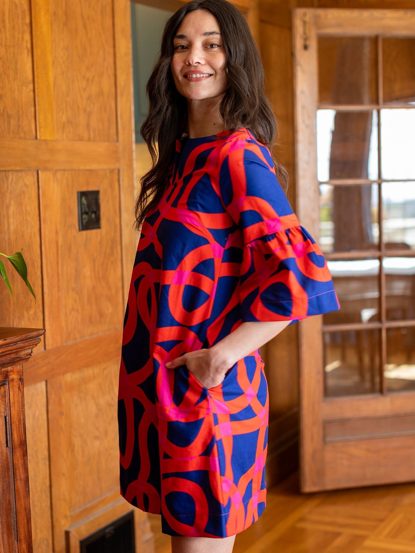 VERA dress Ribbon Navy and Pink - Lesley Evers - Black - black dress - Dress