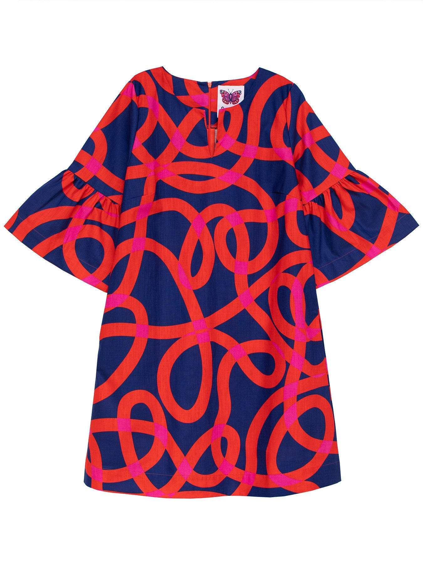 VERA dress Ribbon Navy and Pink - Lesley Evers - Black - black dress - Dress