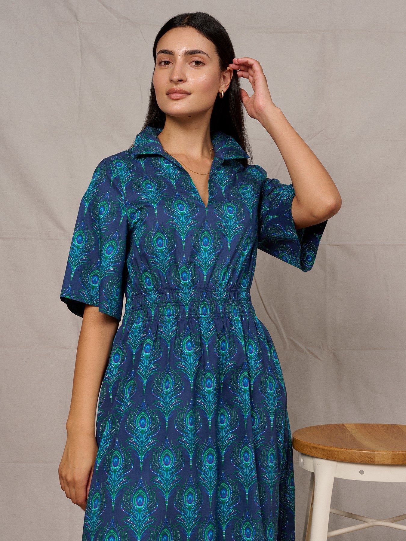 WILLA dress Peacock Feather - Lesley Evers - Dress - formal - Shop