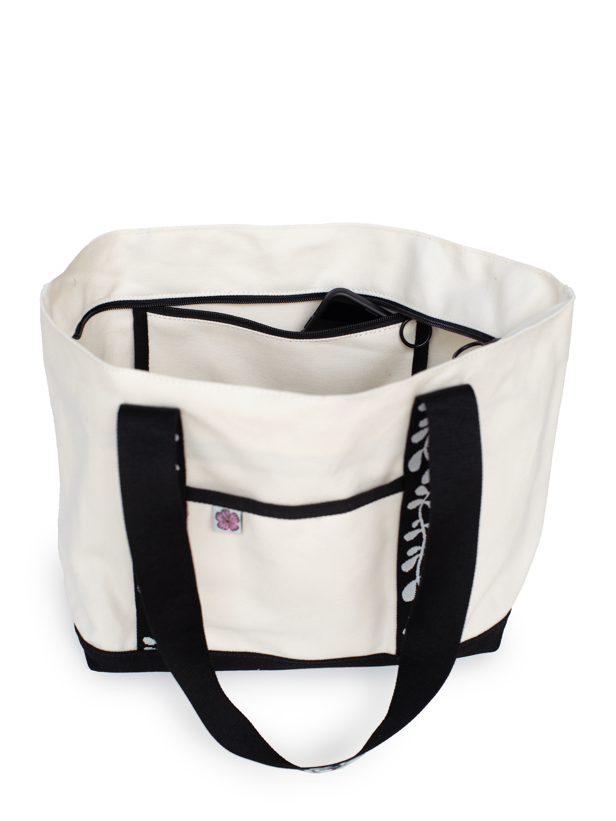 WINNIE tote Black Fern - Lesley Evers - Accessories - bird - bird bag