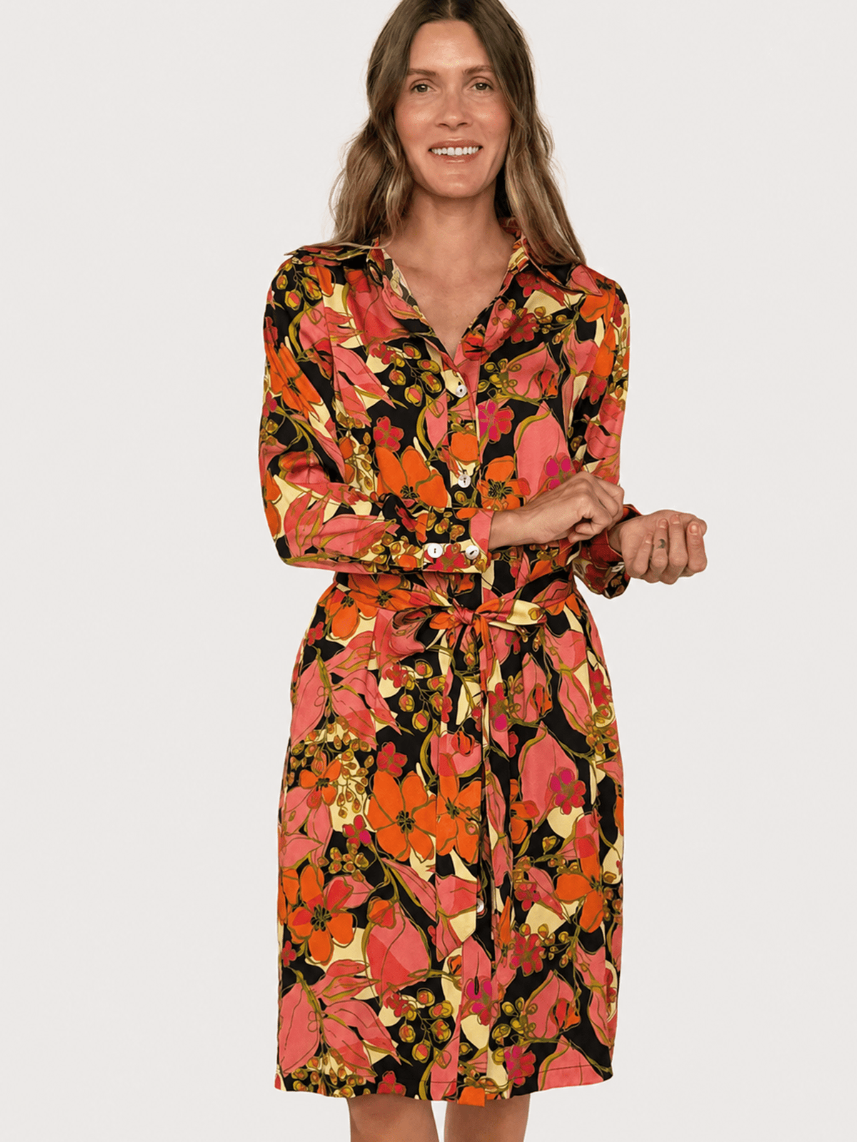 ZELDA dress Plum Blossom Sunset - Lesley Evers-Dress-Knee Length Dress-Shop