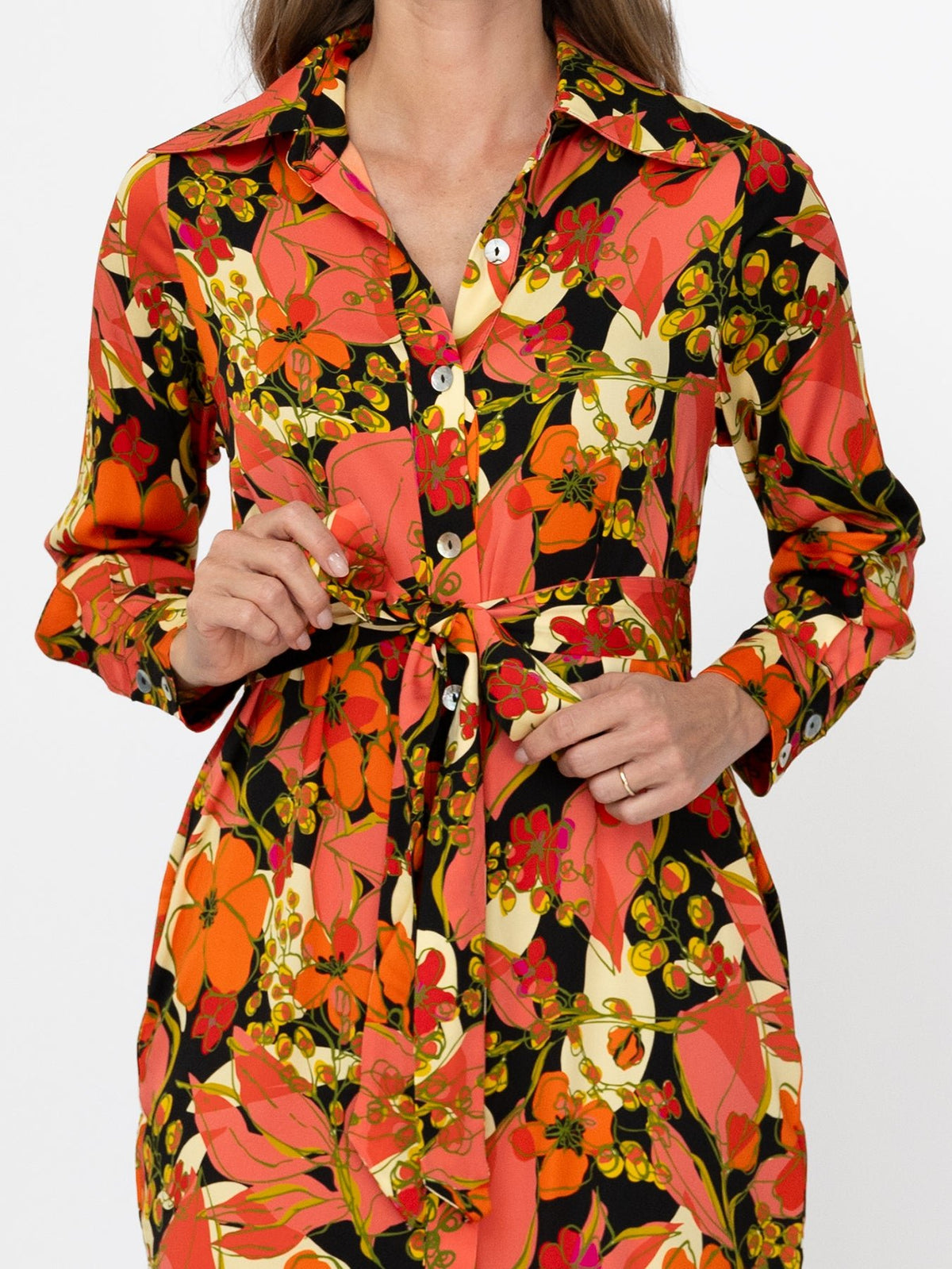 ZELDA dress Plum Blossom Sunset - Lesley Evers-Dress-Knee Length Dress-Shop