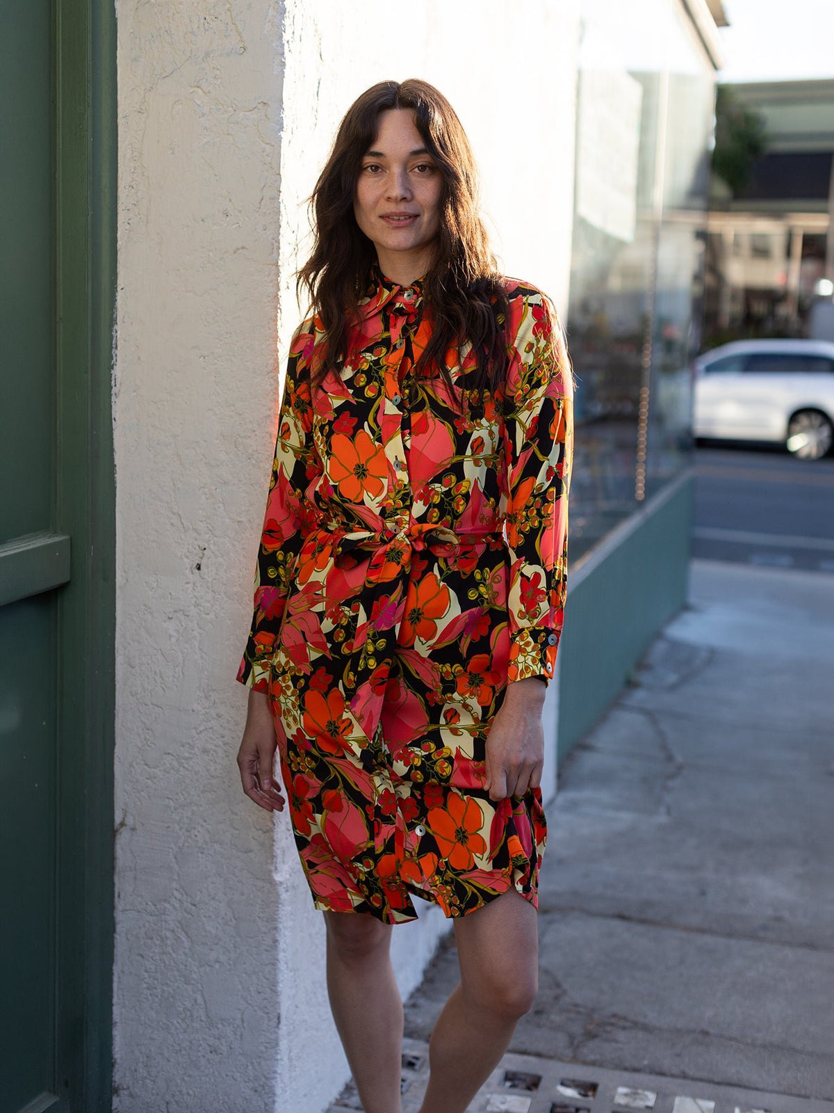 ZELDA dress Plum Blossom Sunset - Lesley Evers-Dress-Knee Length Dress-Shop