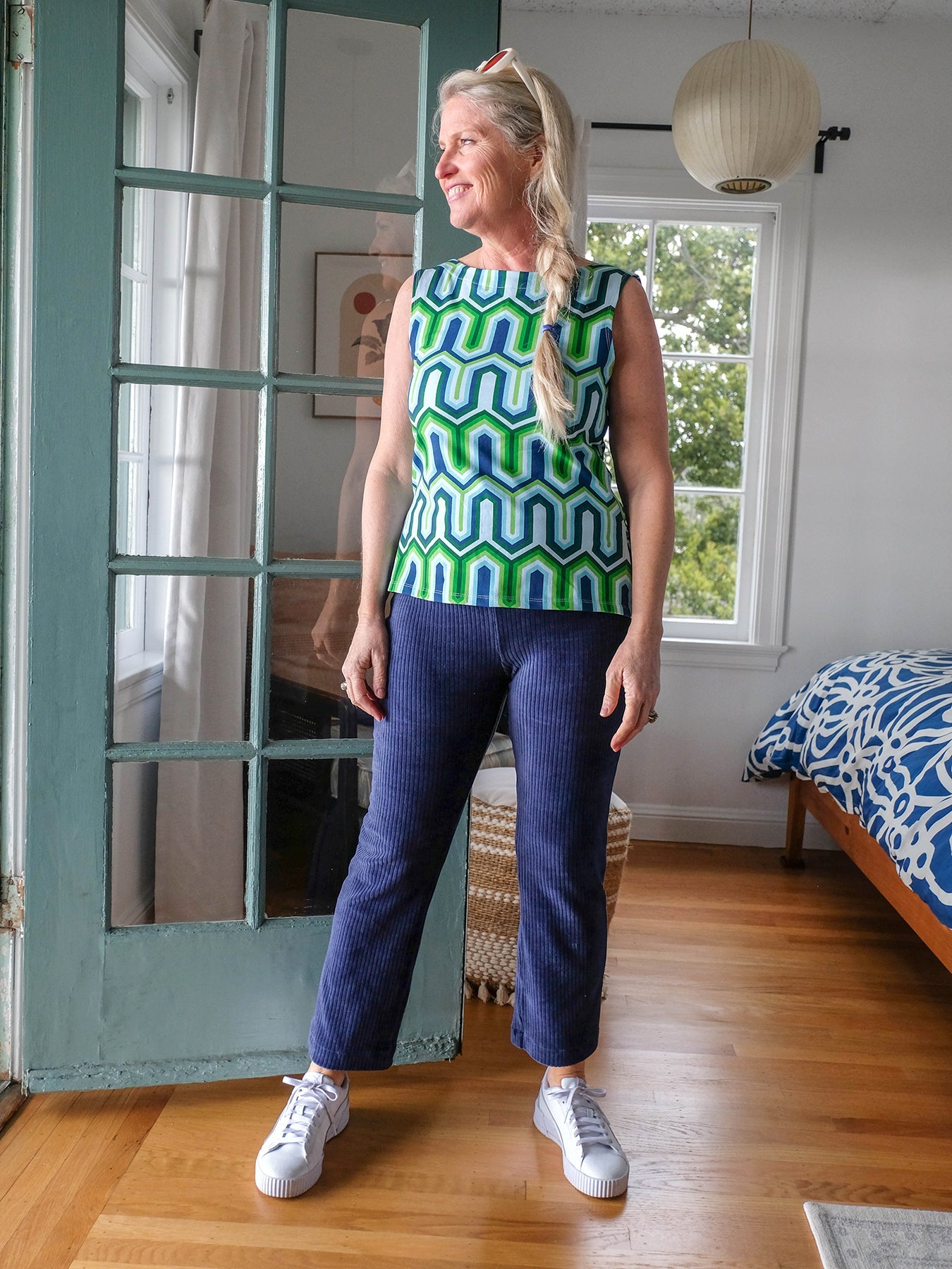 ANGIE pant Navy Corduroy - Lesley Evers-angie-blue pant-corduroy