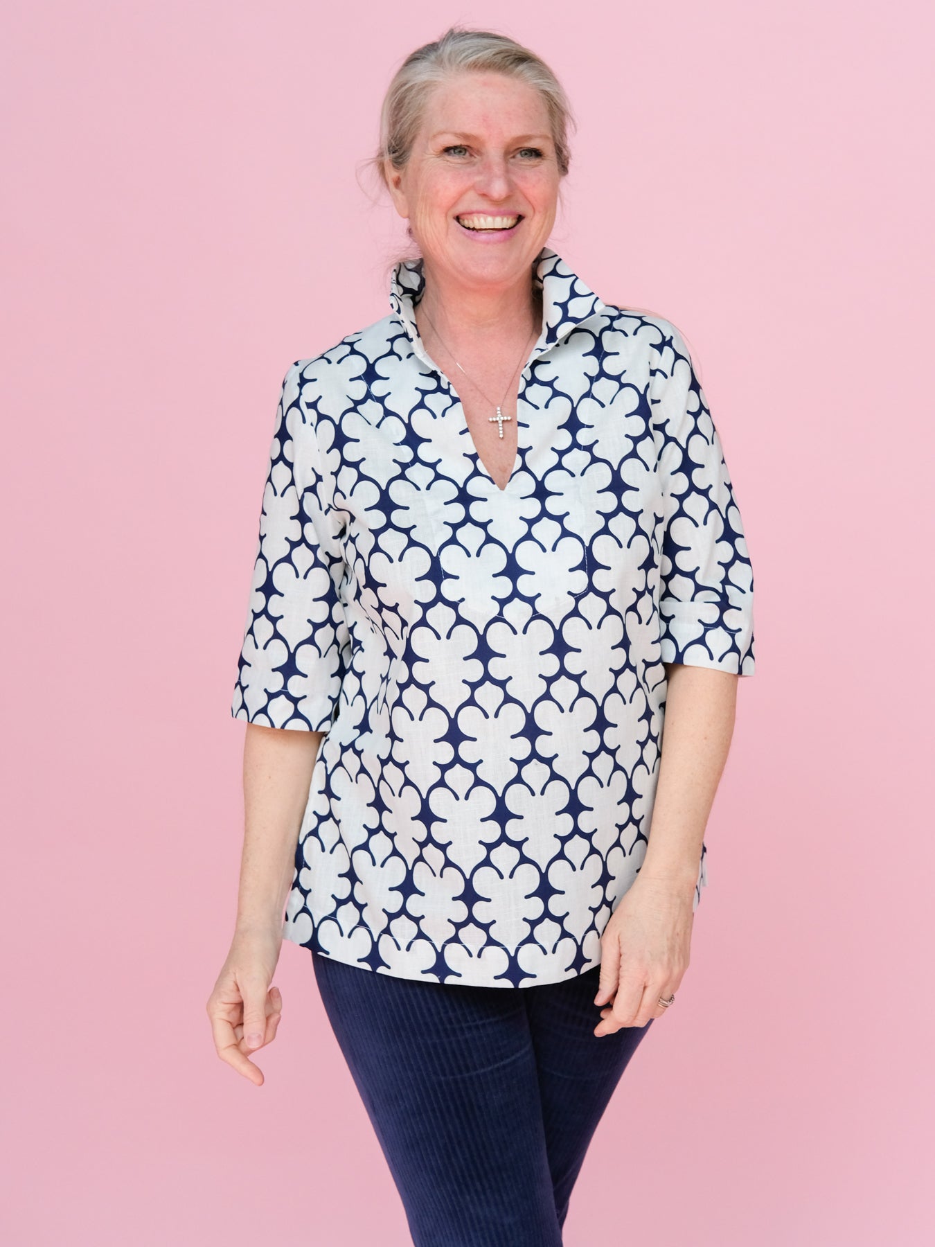 BROOKLYN Navy Fleurette - Lesley Evers-Best Seller-brooklyn-Fleurette