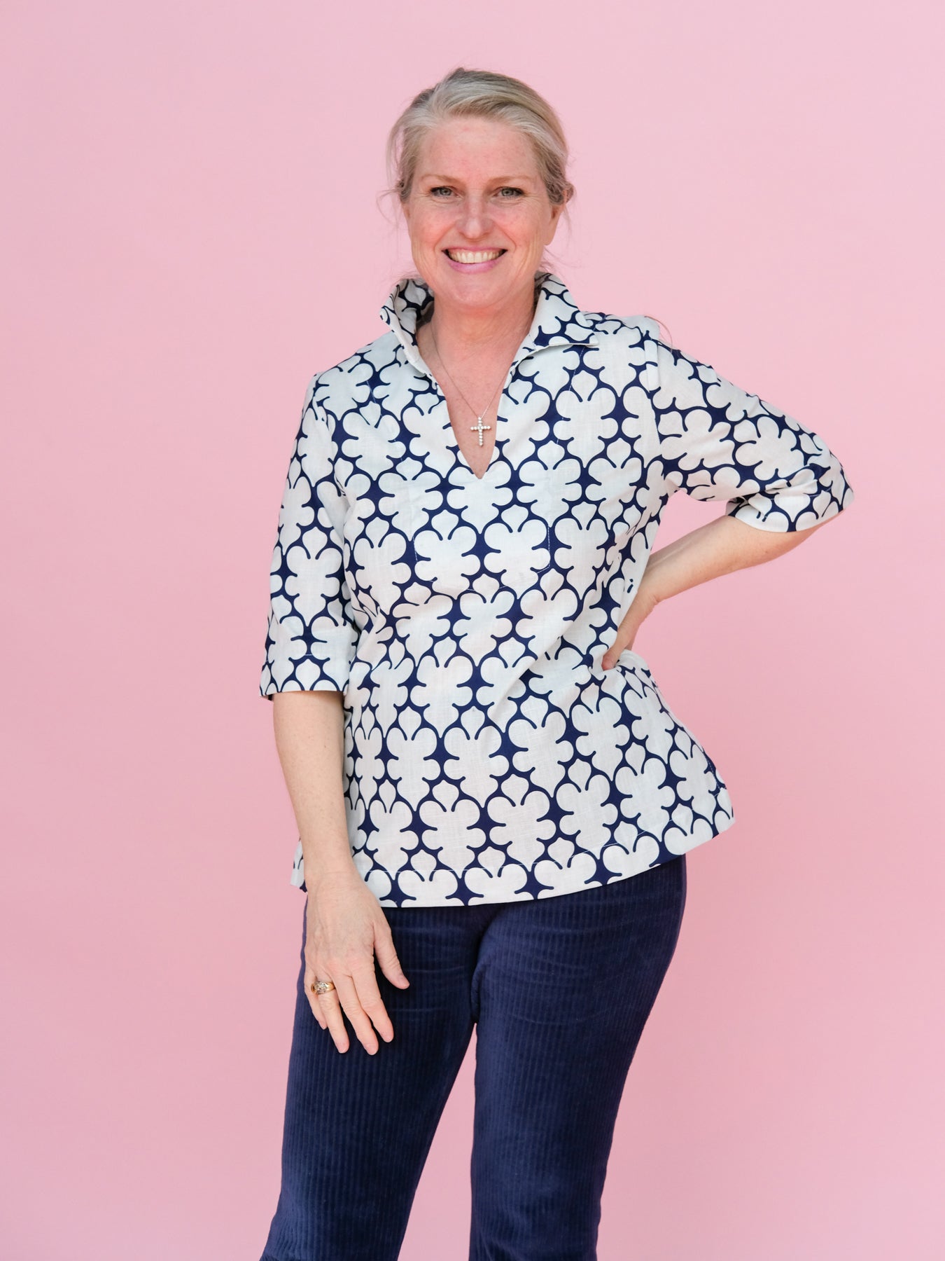 BROOKLYN Navy Fleurette - Lesley Evers-Best Seller-brooklyn-Fleurette