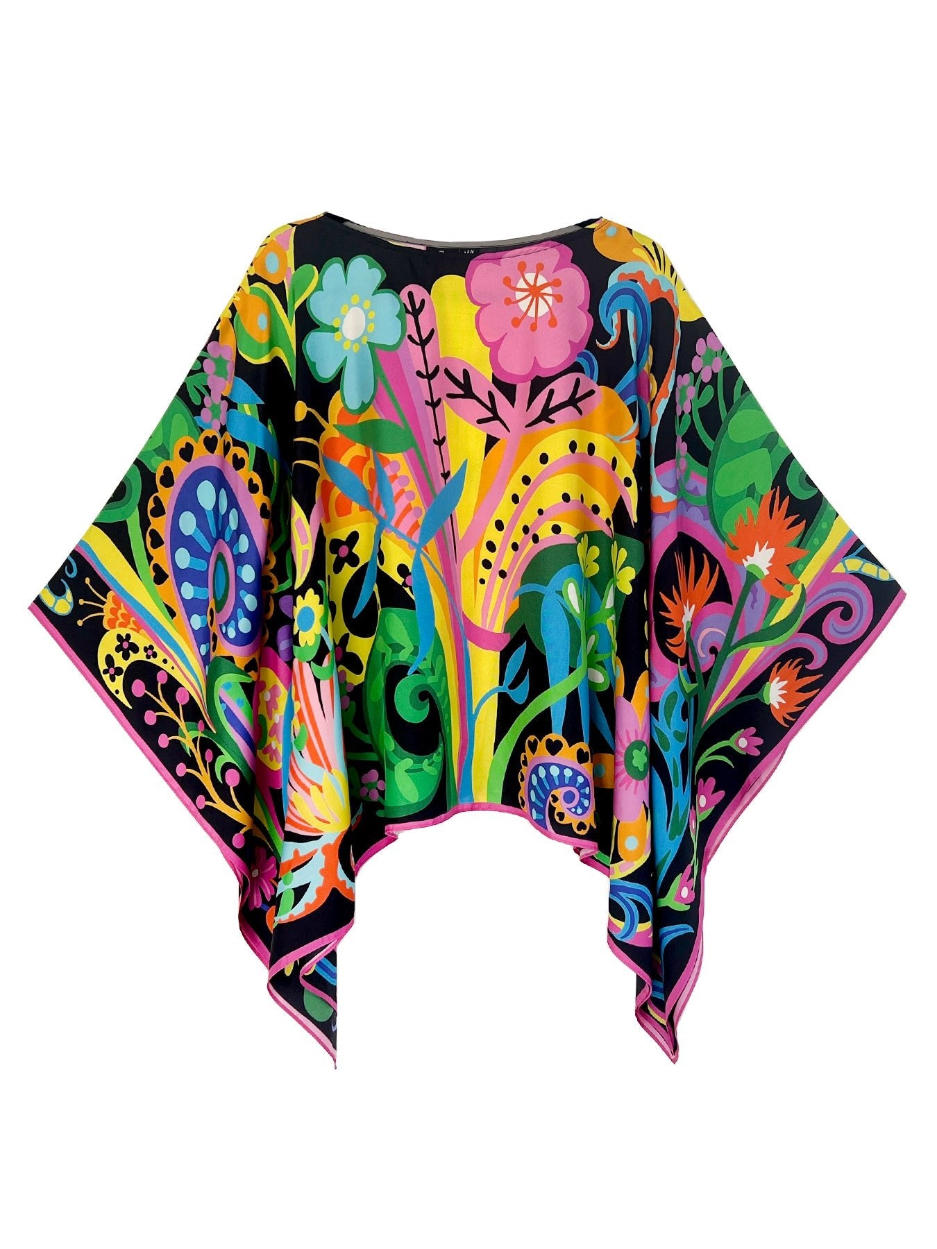 CELESTE silk top Bonanza - Lesley Evers-bonanza-bonanza black-bonanza multi