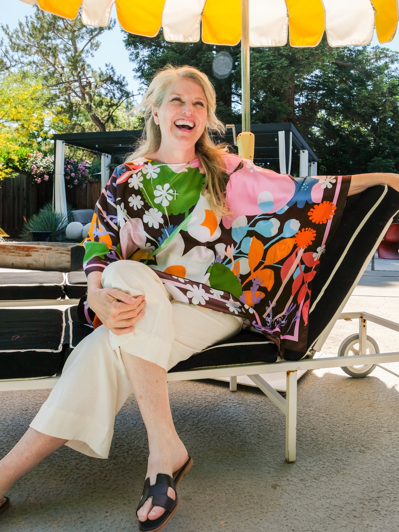 CELESTE silk top Meadow Flower Brown - Lesley Evers-celeste-floral-meadow flower