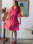 CLEMENTINE shirtdress Pink Dots - Lesley Evers-A-line-Clementine-Dress